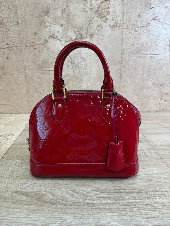 Louis Vuitton Red Vernis Patent Leather Alma BB