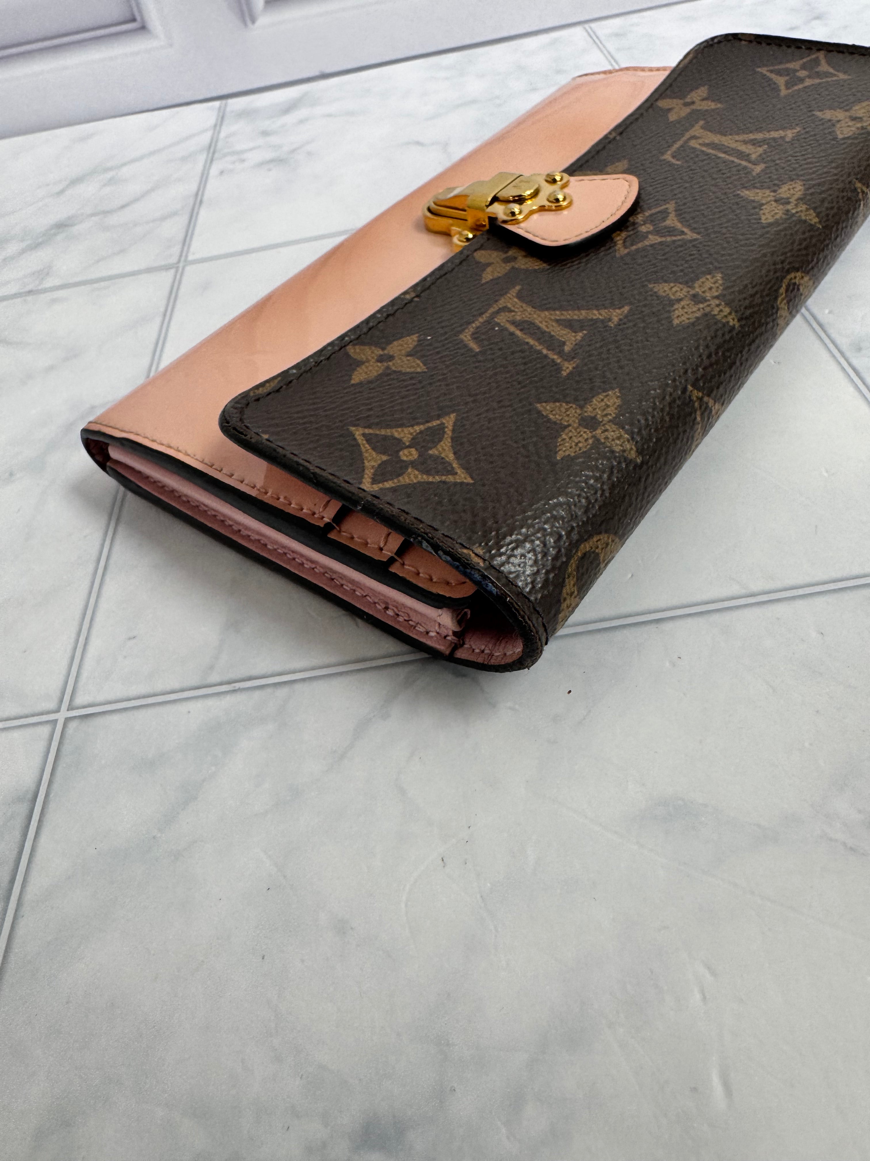Louis Vuitton Monogram And Pink Vernis Cherrywood Long Wallet
