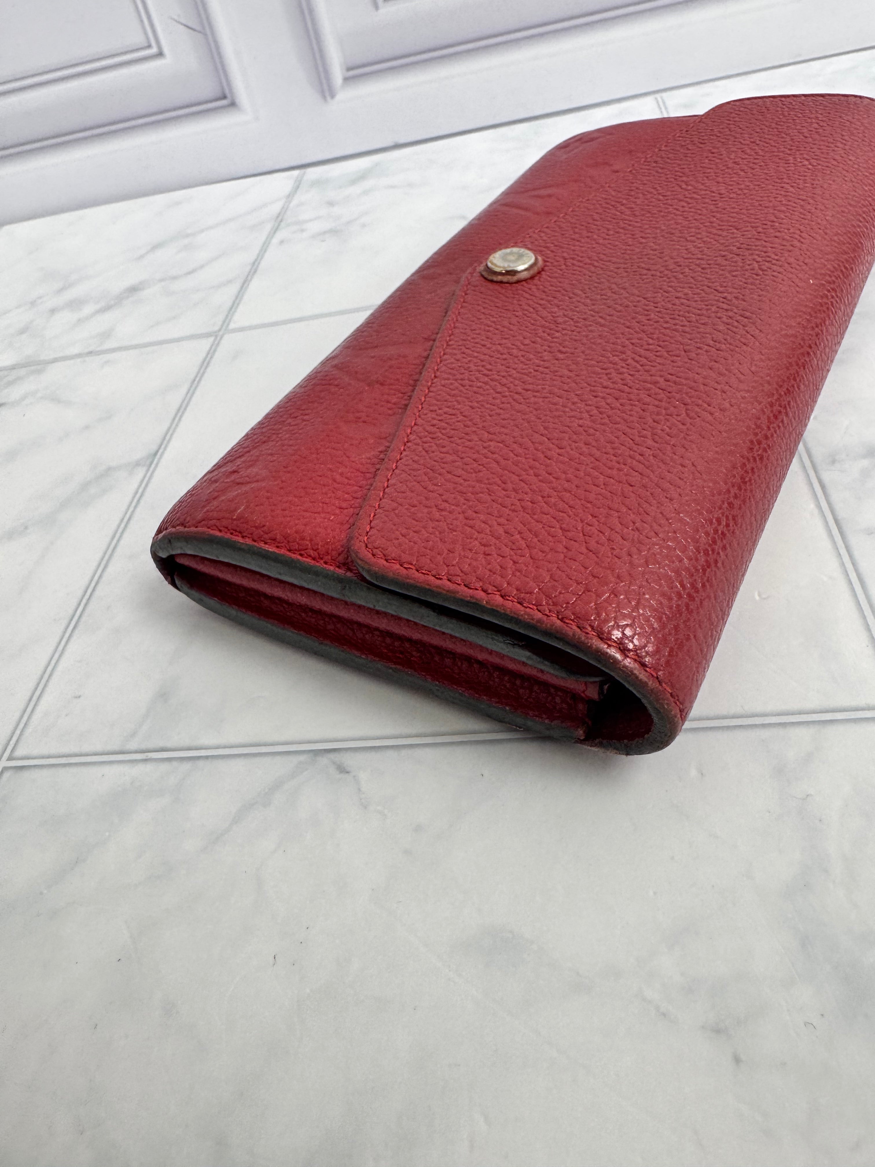 Louis Vuitton Red Monogram Empreinte Sarah Wallet