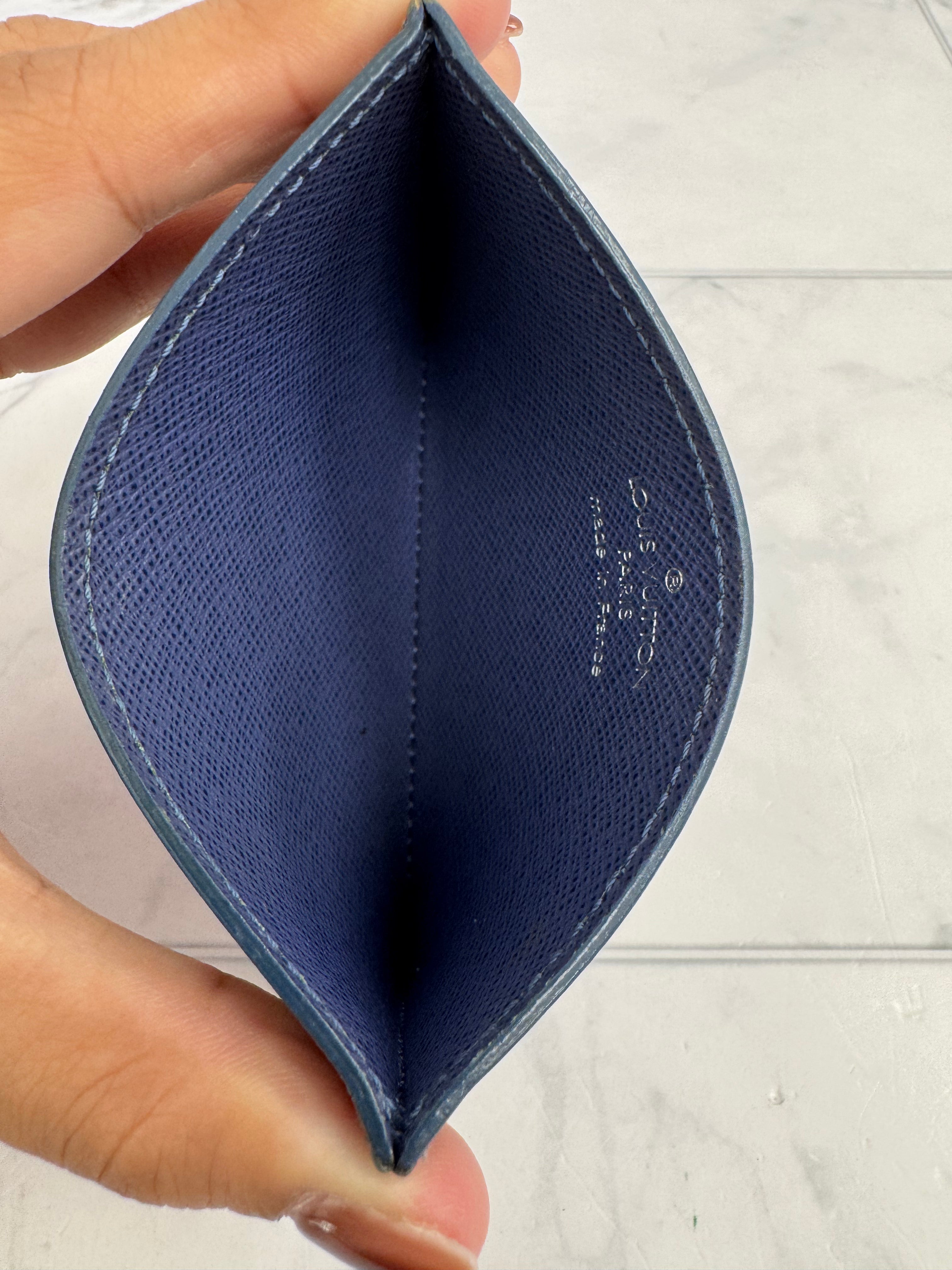 Louis Vuitton Blue Epi Card Holder