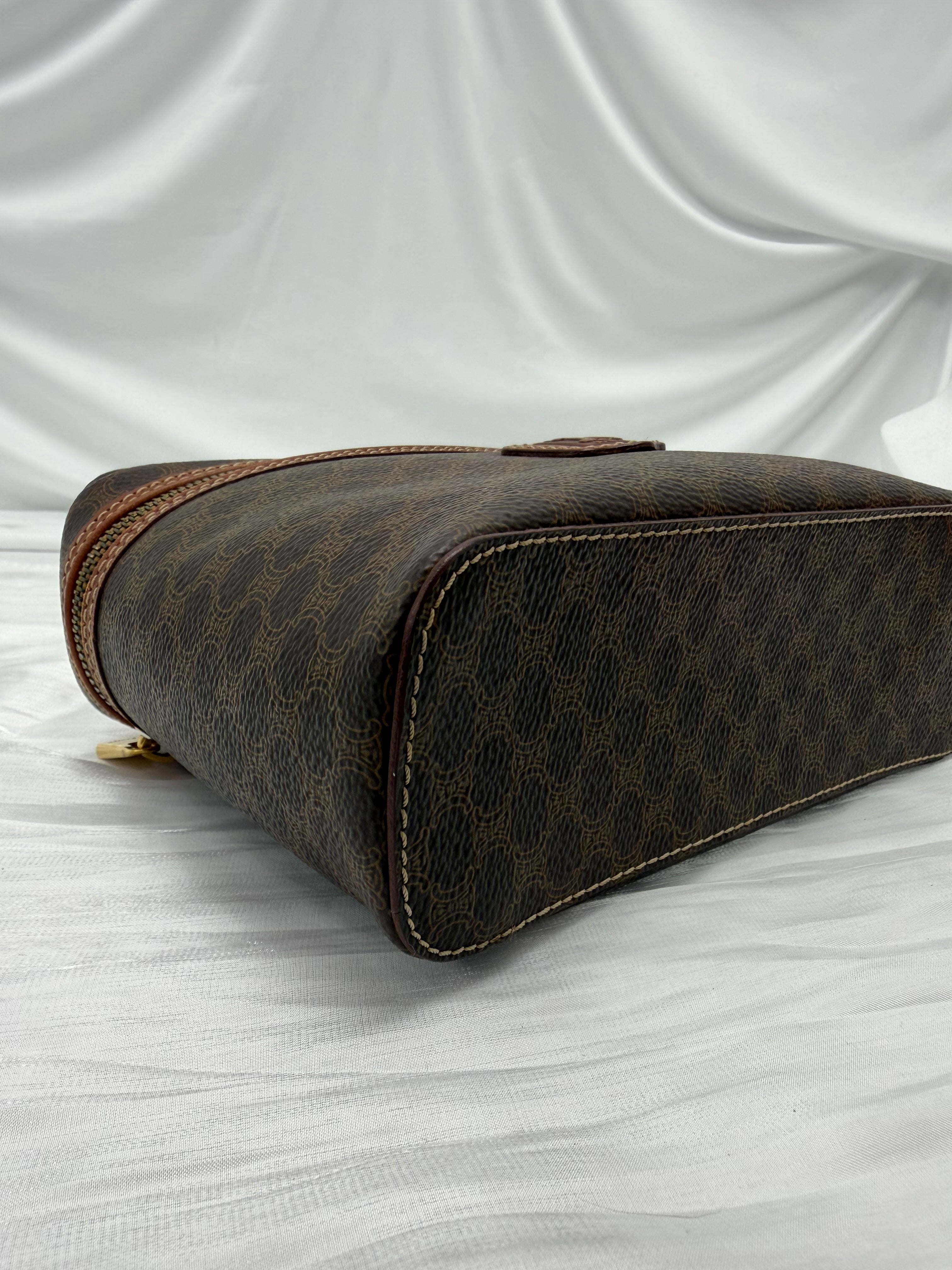 Celine Vintage Macadam Coated Canvas Vanity Bag