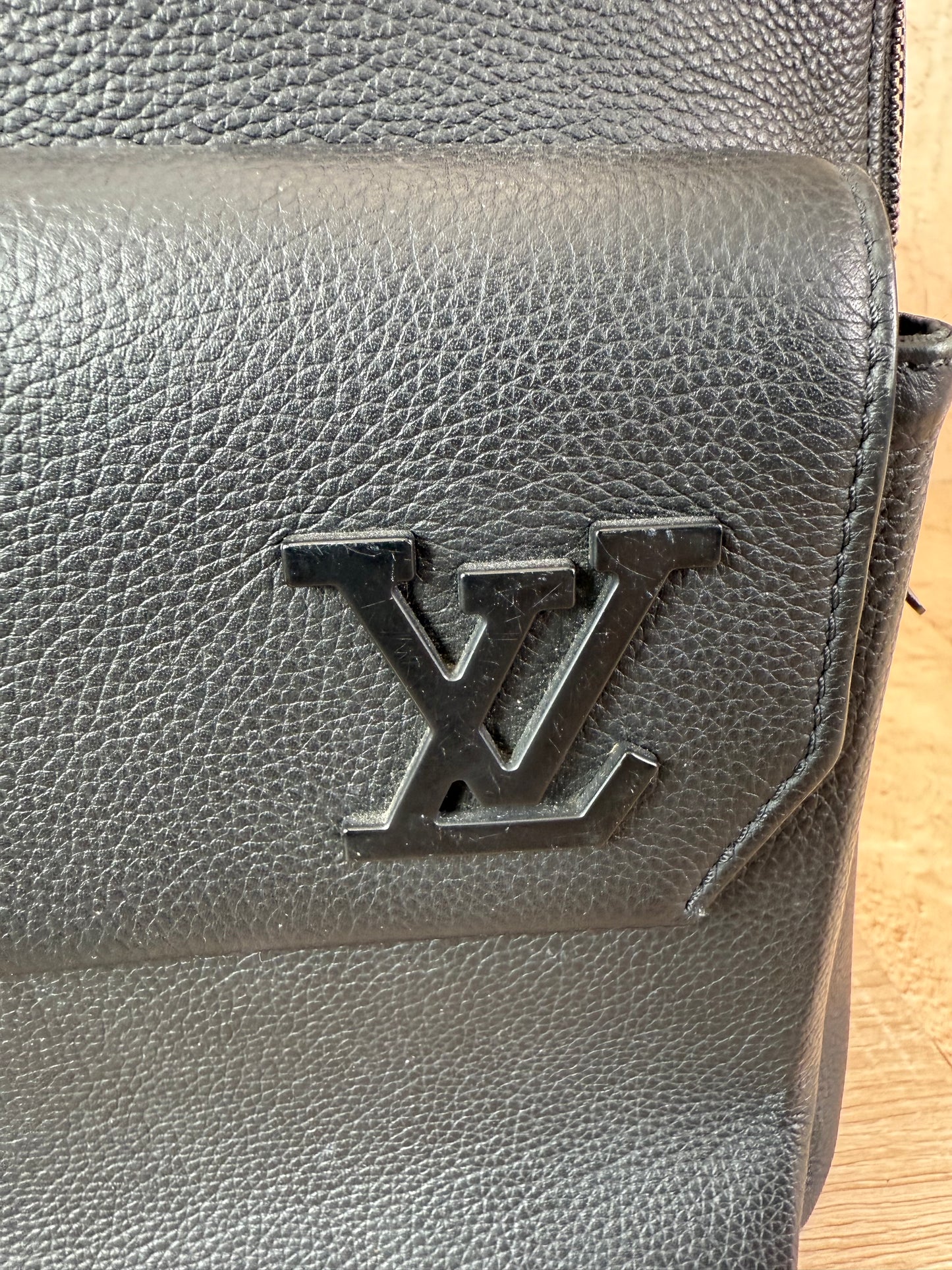 Louis Vuitton Black Leather Takeoff Backpack