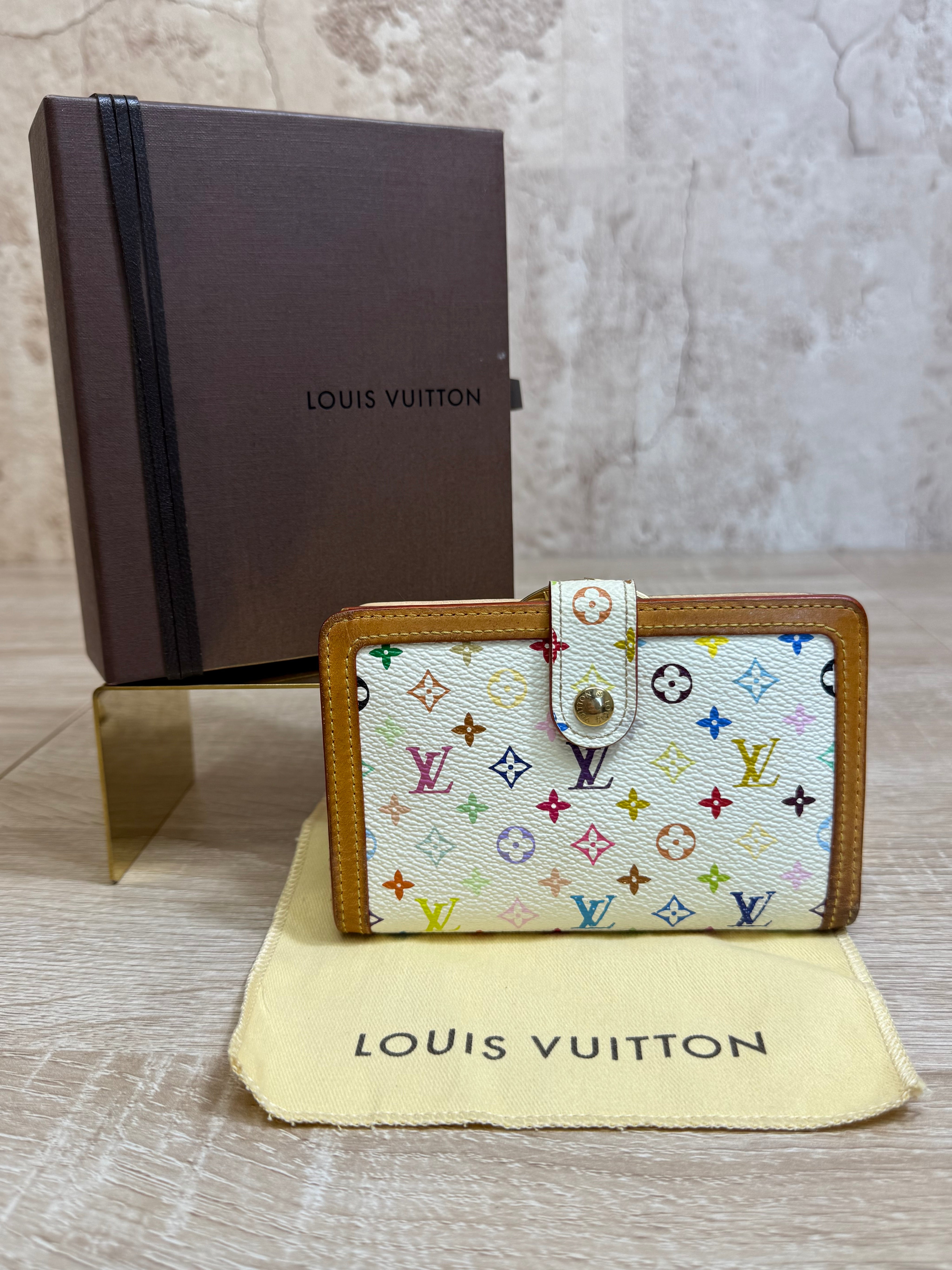 Louis Vuitton White Multicolore Monogram French Wallet