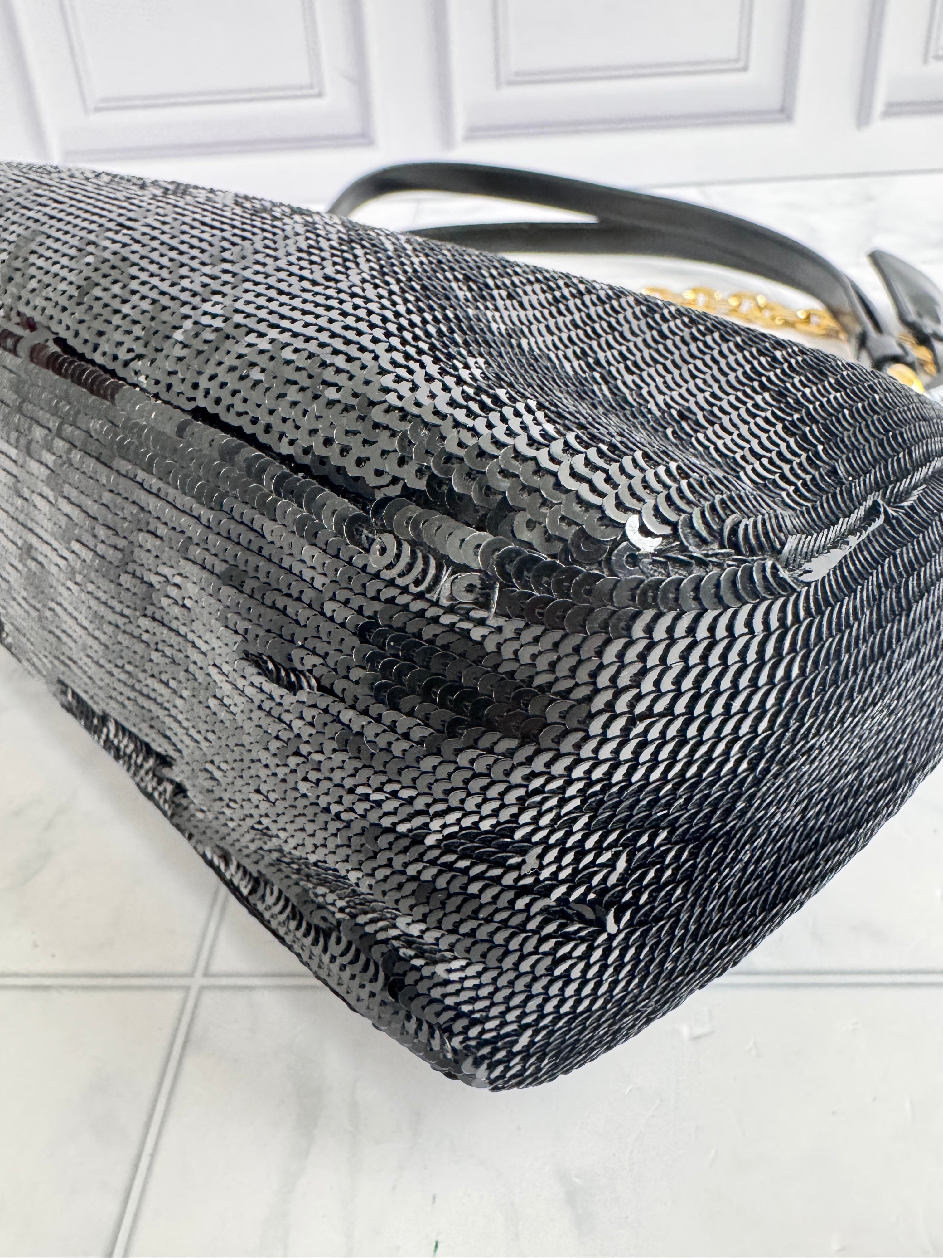 Prada Black Sequins ReEdition Shoulder Bag