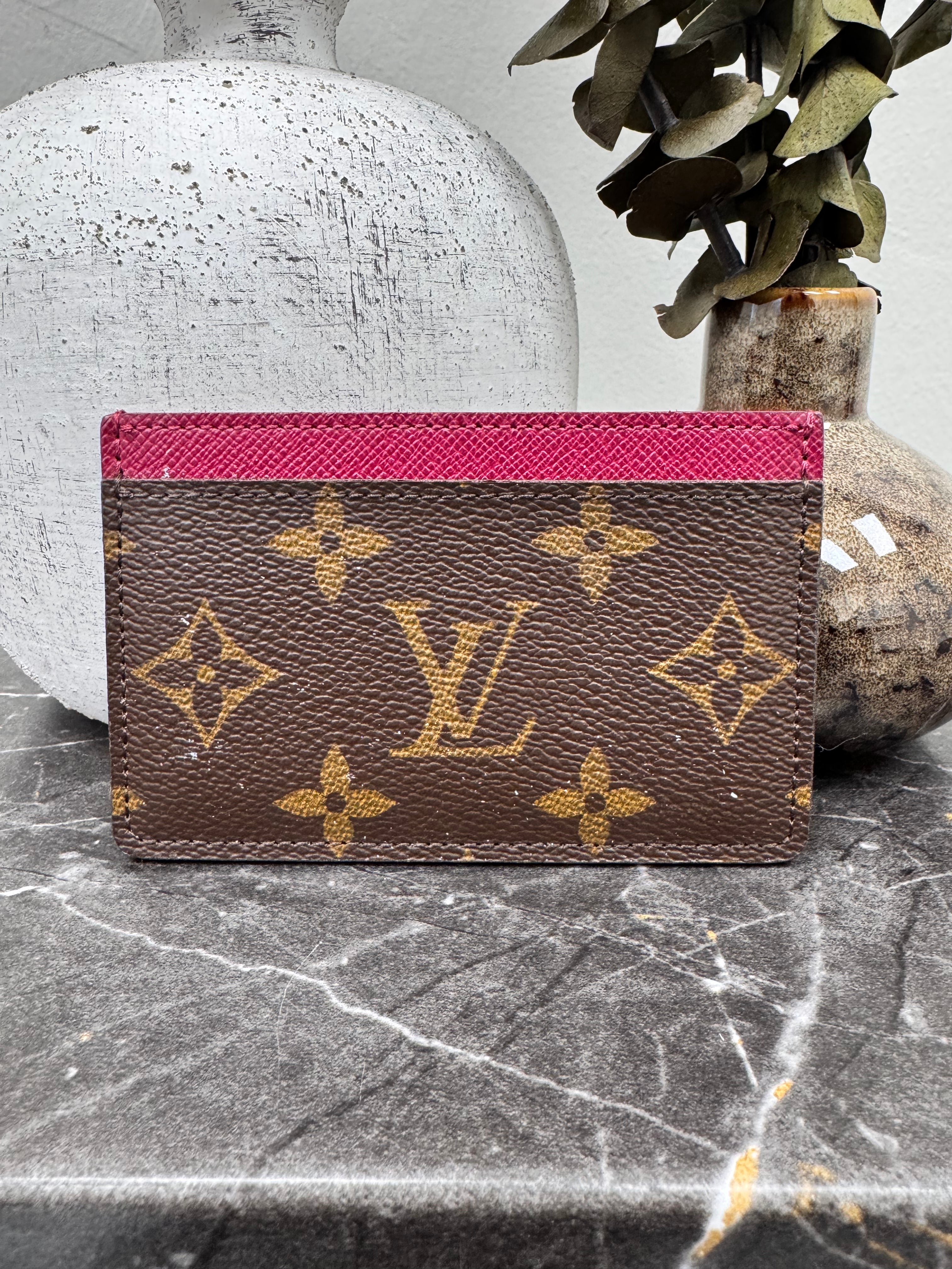 Louis Vuitton Monogram And Fuchsia Card Case