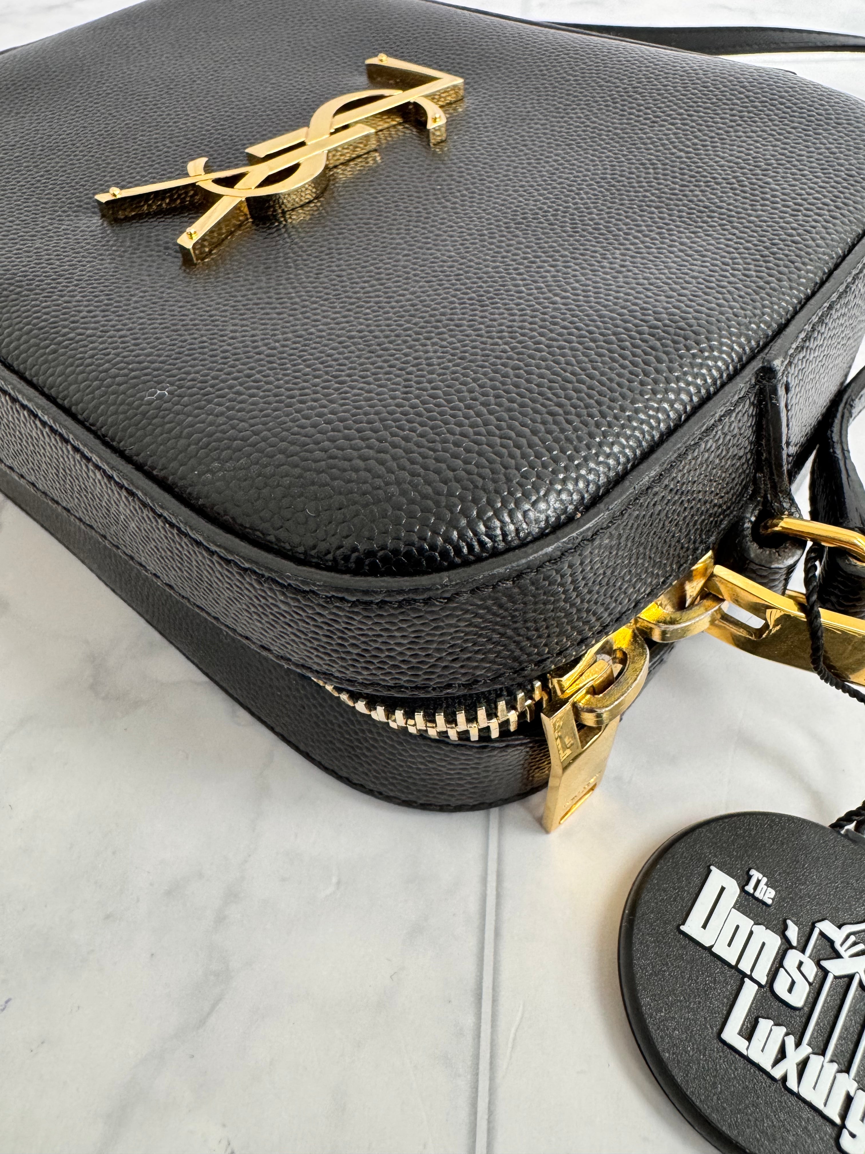 *DONS DROP* Saint Laurent YSL Black Grained Leather Lou Camera Bag