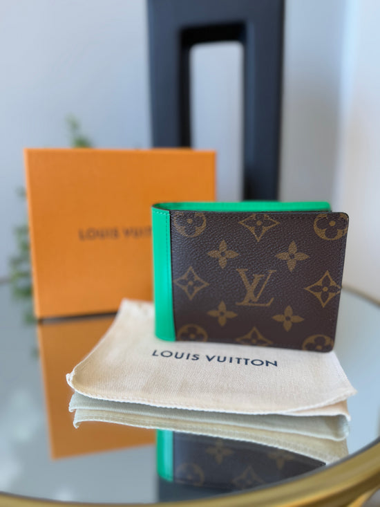 BRAND NEW- Louis Vuitton Monogram & Green Bifold