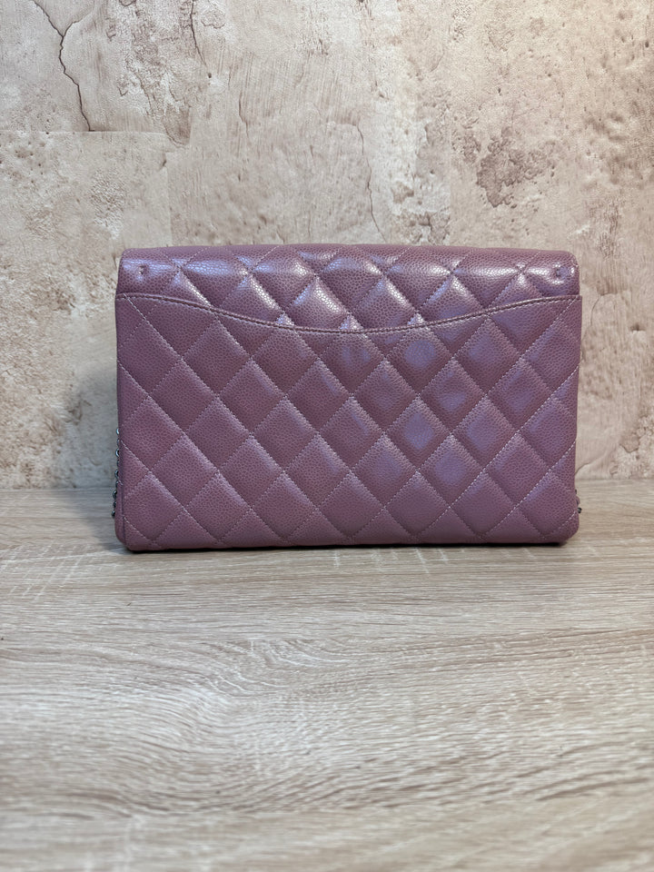 Chanel Mauve Caviar Leather Shoulder Clutch