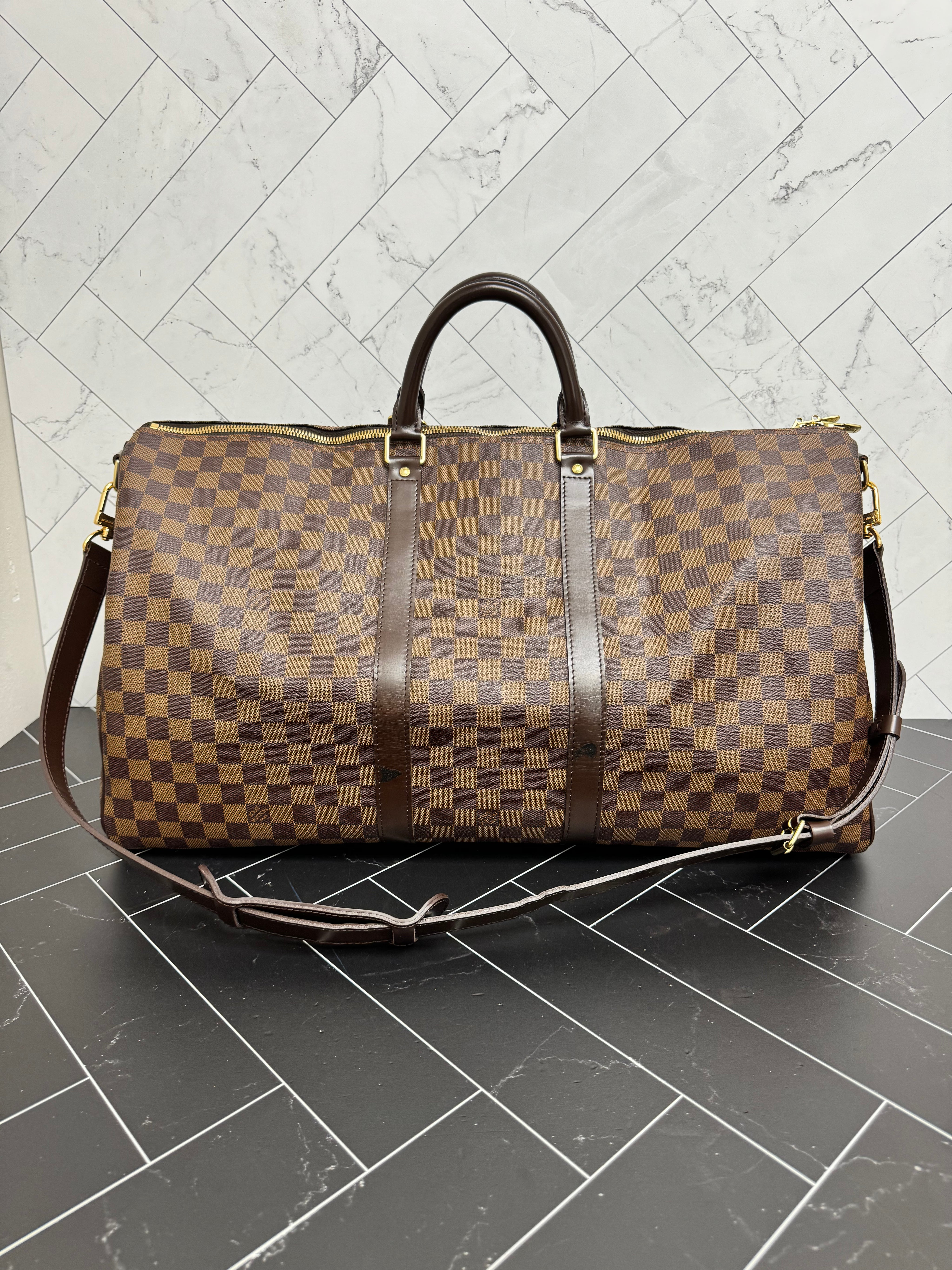 Louis Vuitton Damier Ebene Keepall 55 Bandouliere