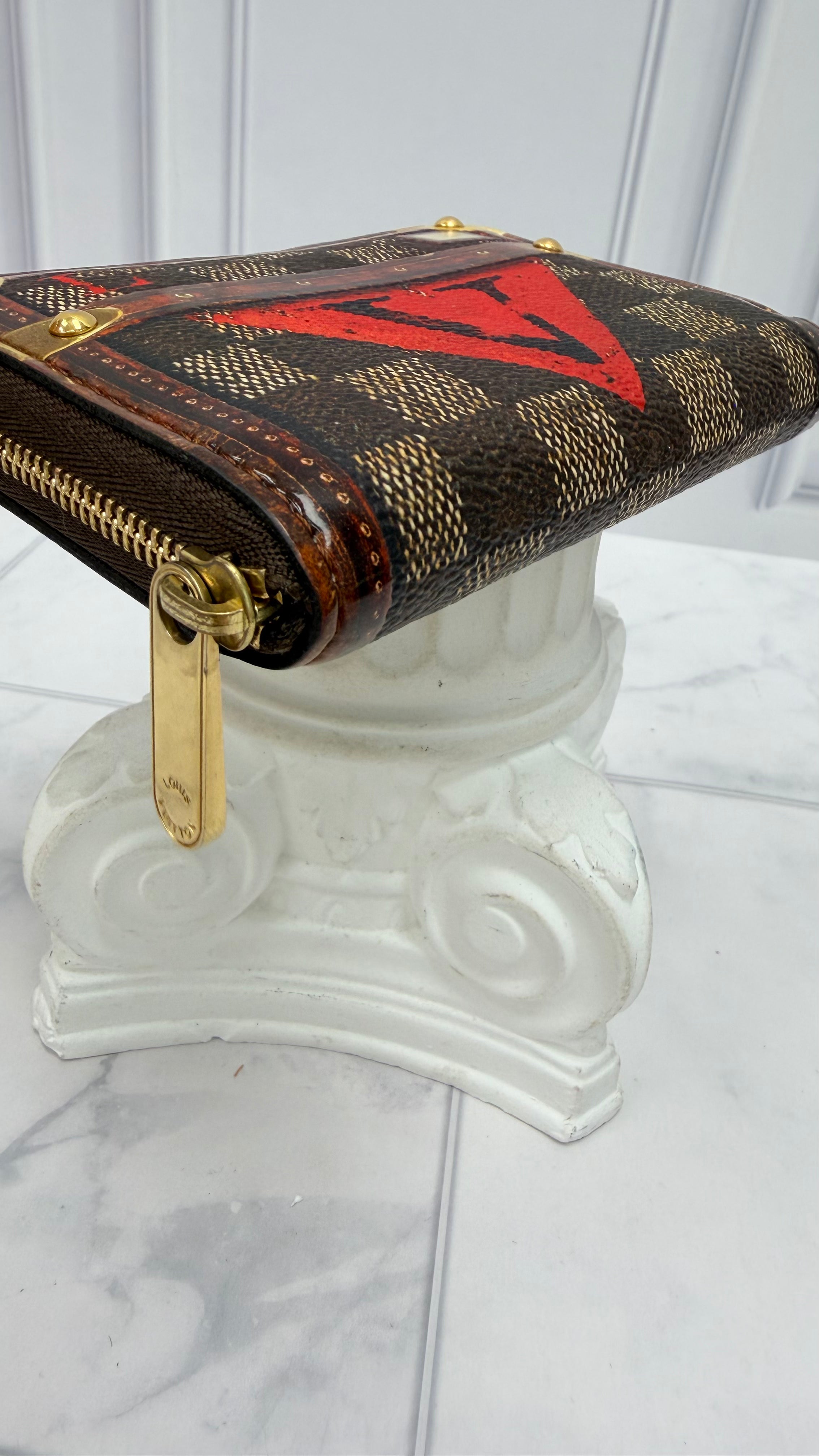 Louis Vuitton Damier Ebene Time Trunk Compact Zippy Wallet
