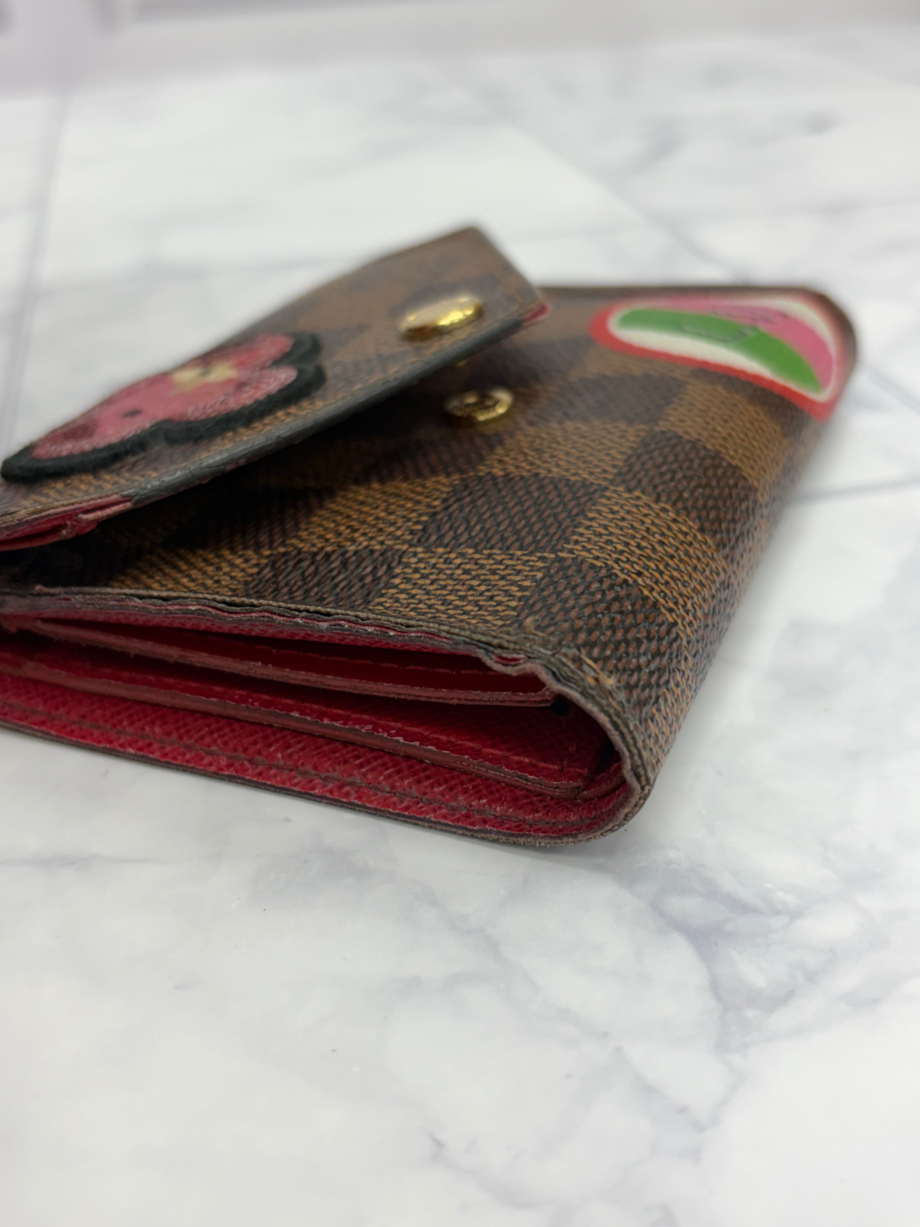 Louis Vuitton Damier Ebene Stories Patches Victorine Wallet