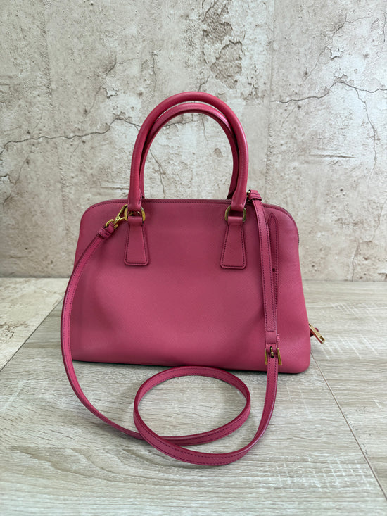 Prada Pink Saffiano Leather Dome 2way Bag