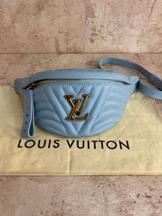 Louis Vuitton Blue Leather New Wave Quilted Bum Bag