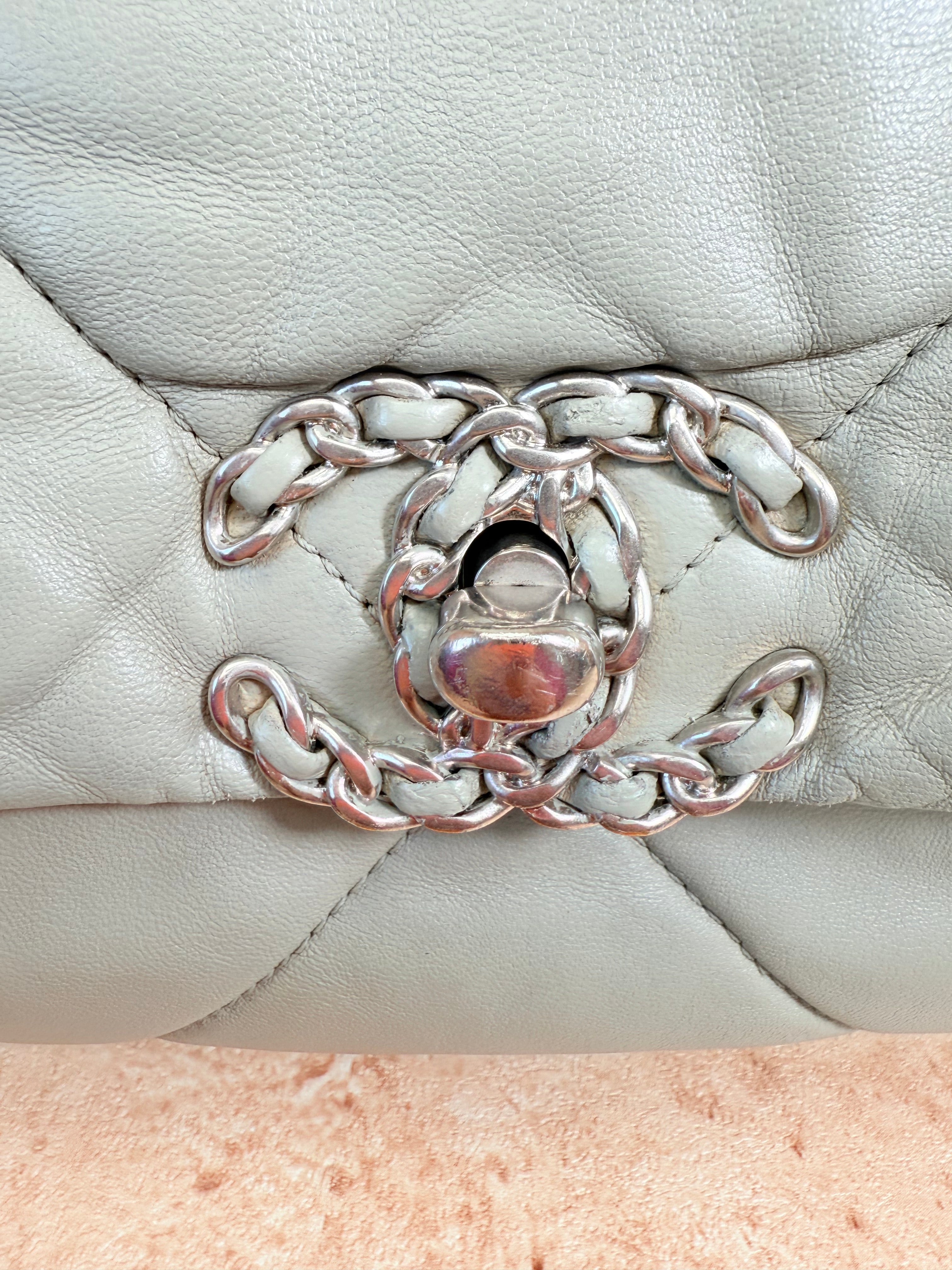 Chanel Cloud 19 Lambskin Grey Maxi Flap Bag