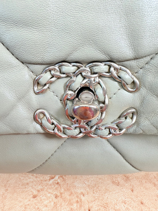 Chanel Cloud 19 Lambskin Grey Maxi Flap Bag