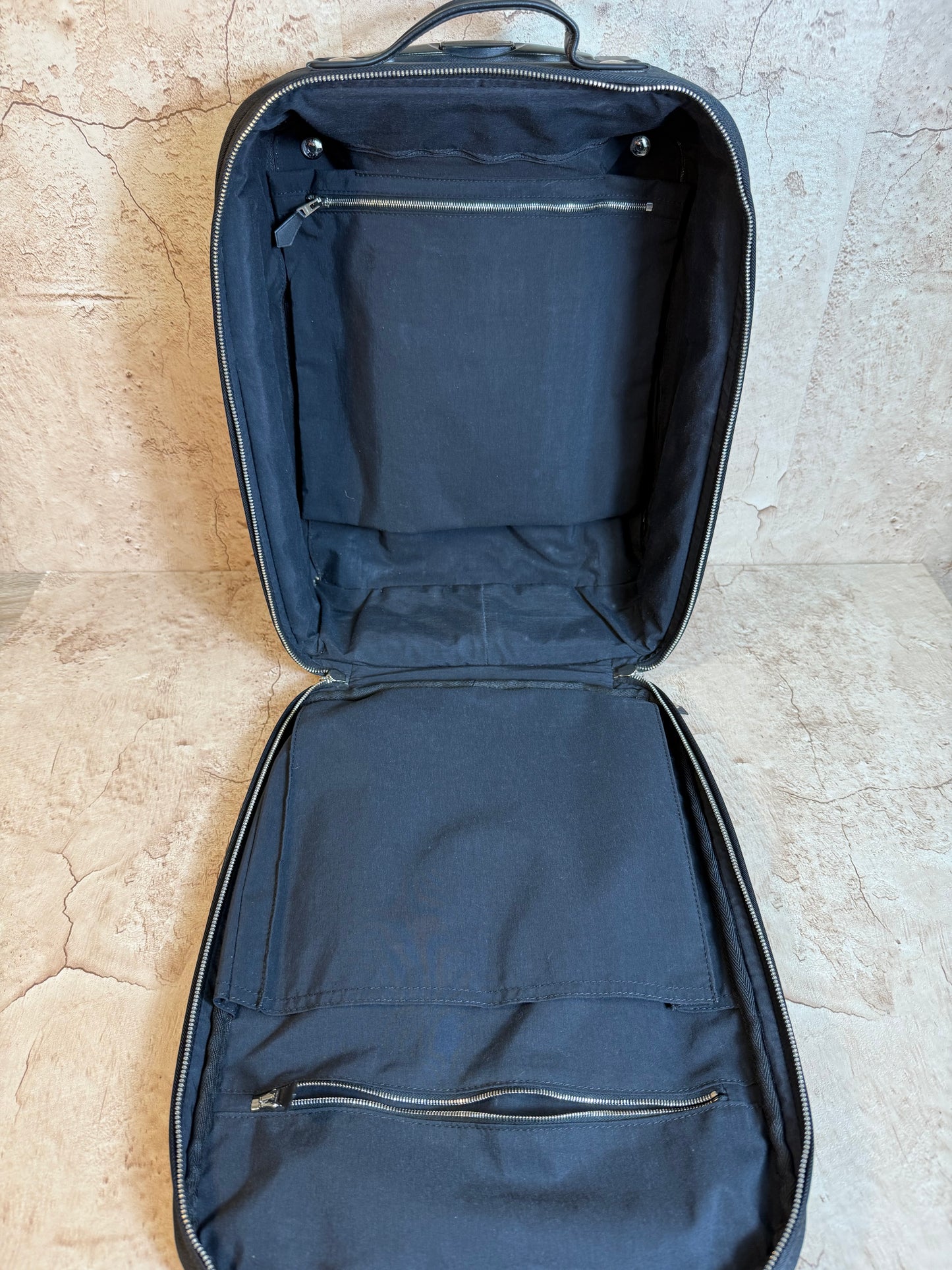 Hermes Acapulco Black Canvas Leather H Rolling Luggage