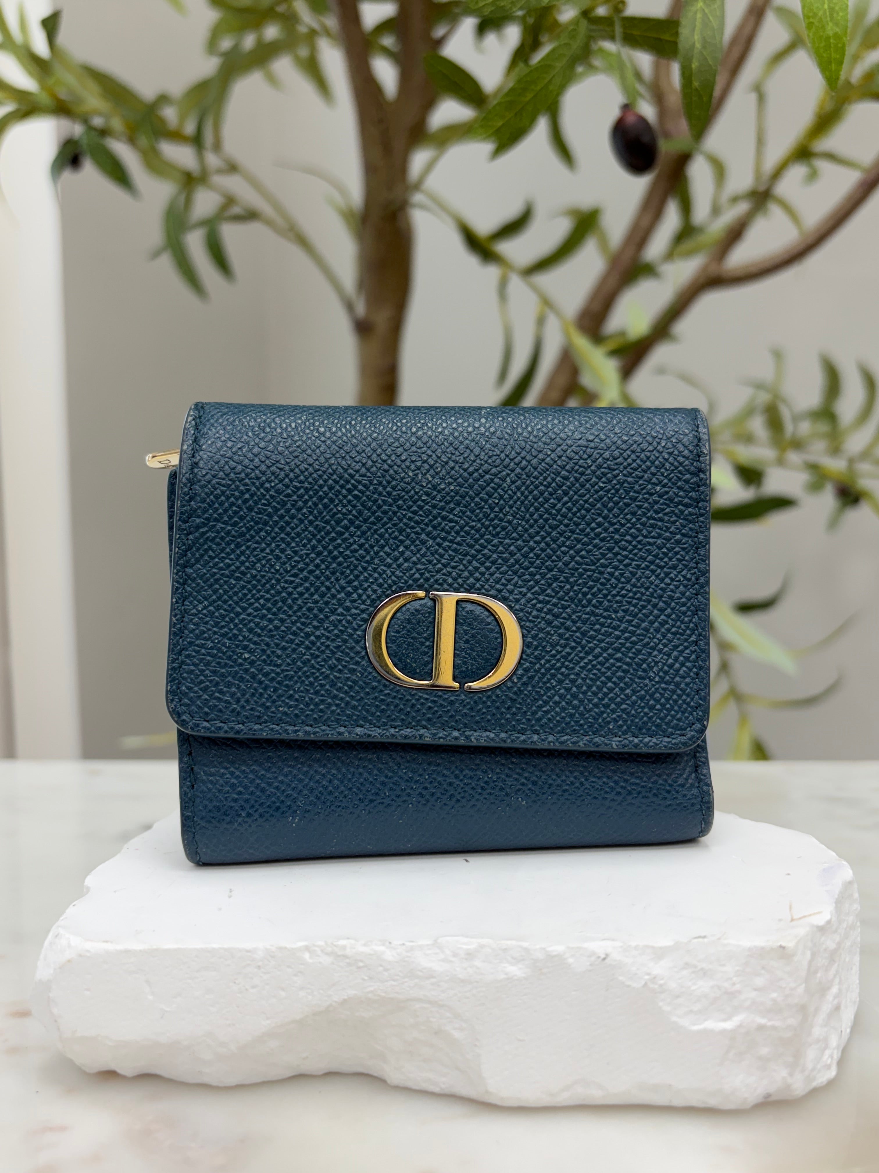 *DONS DROP* Christian Dior Blue Leather Compact Wallet