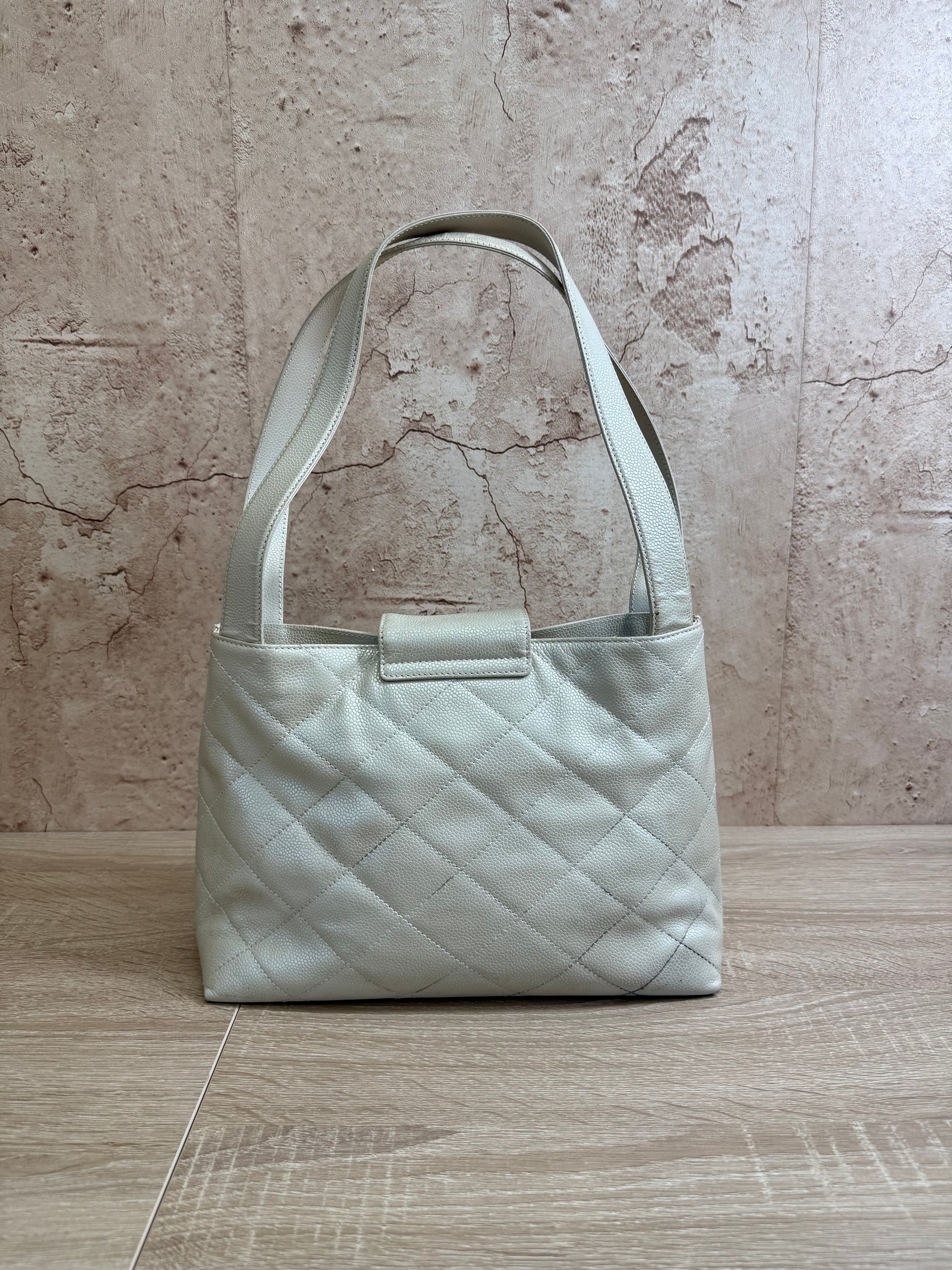 Chanel Pearl Quilted Caviar Shoulder Bag
