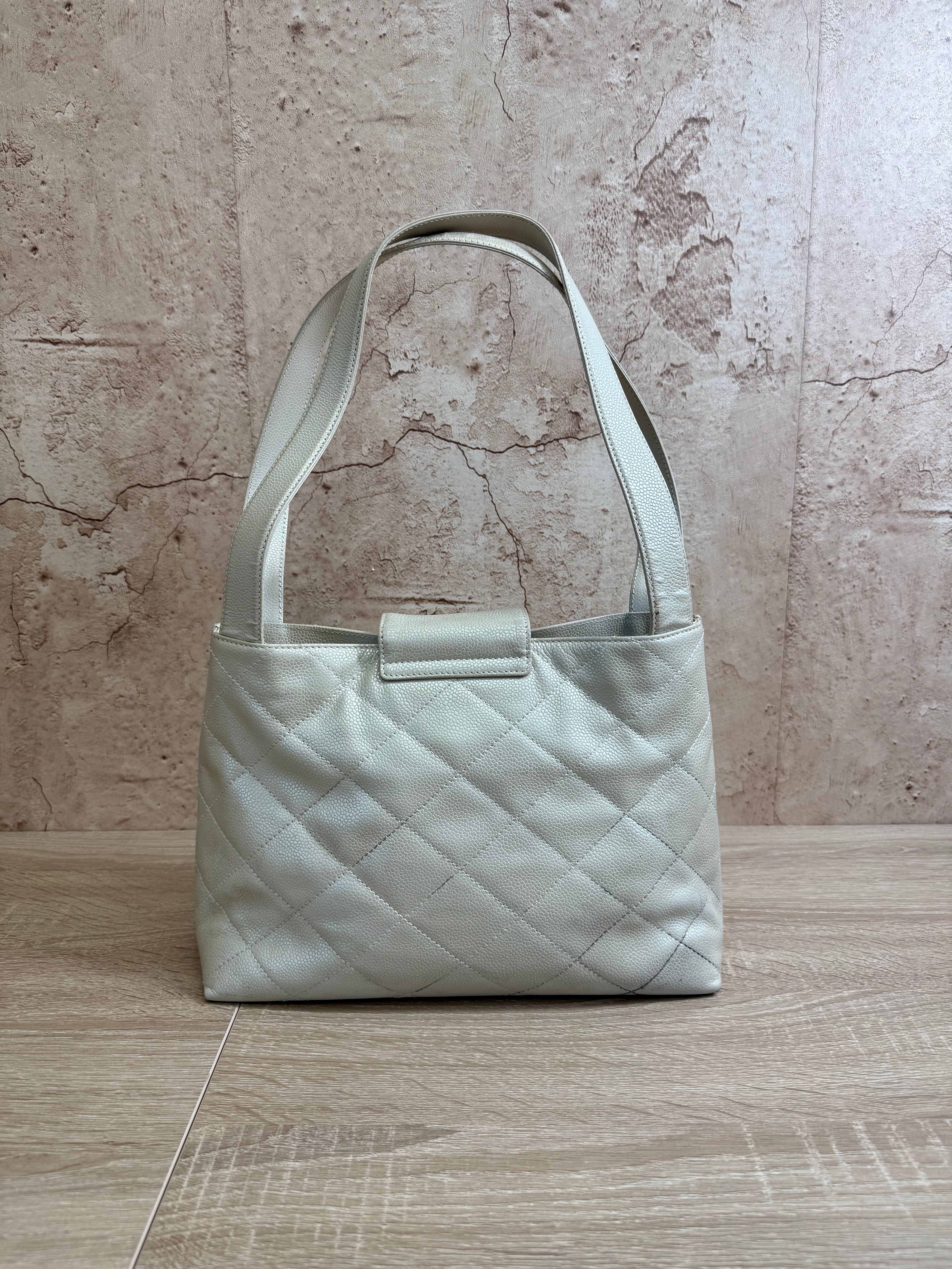 Chanel Pearl Quilted Caviar Shoulder Bag
