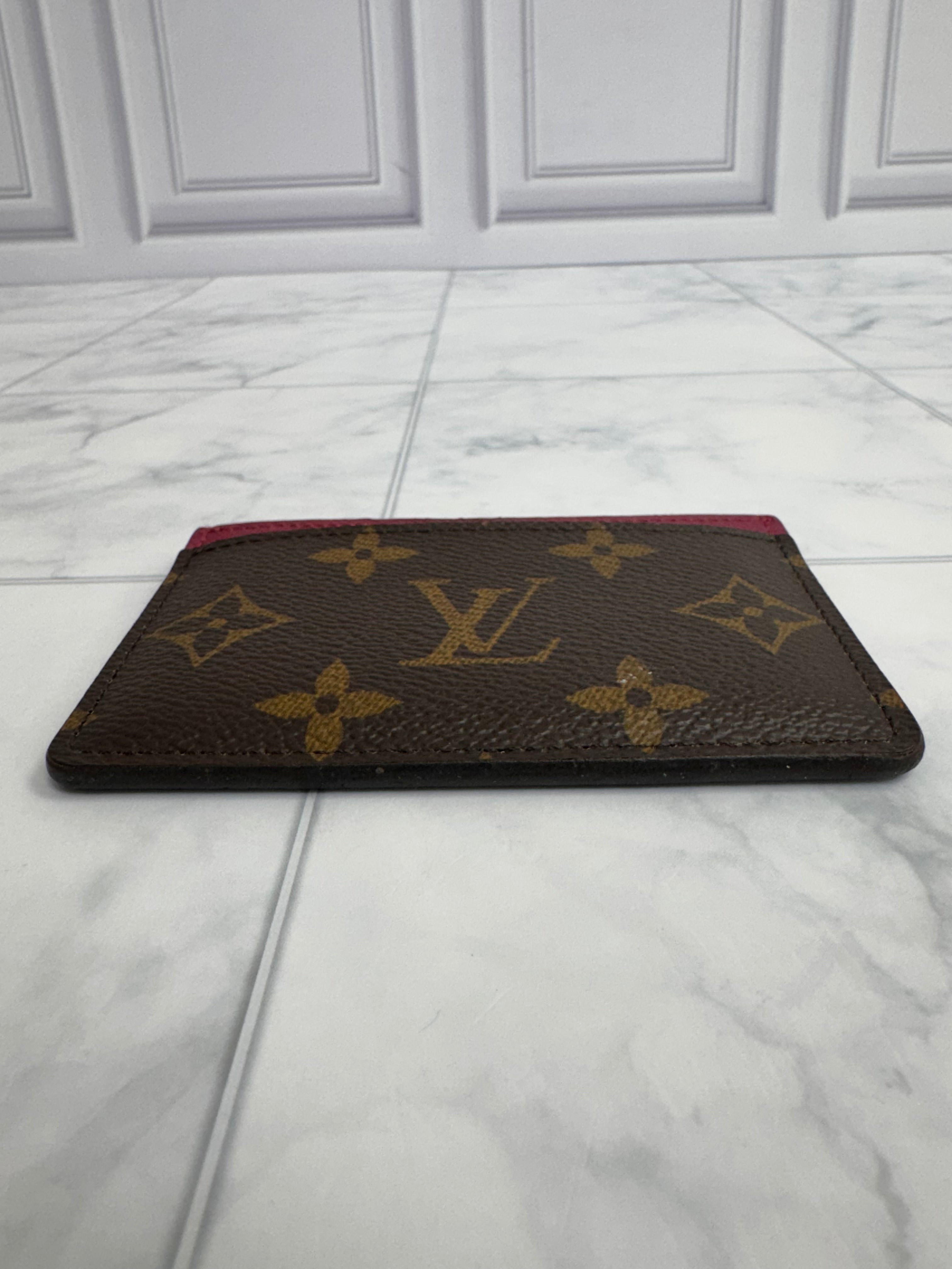 Louis Vuitton Monogram And Fuchsia Card Case