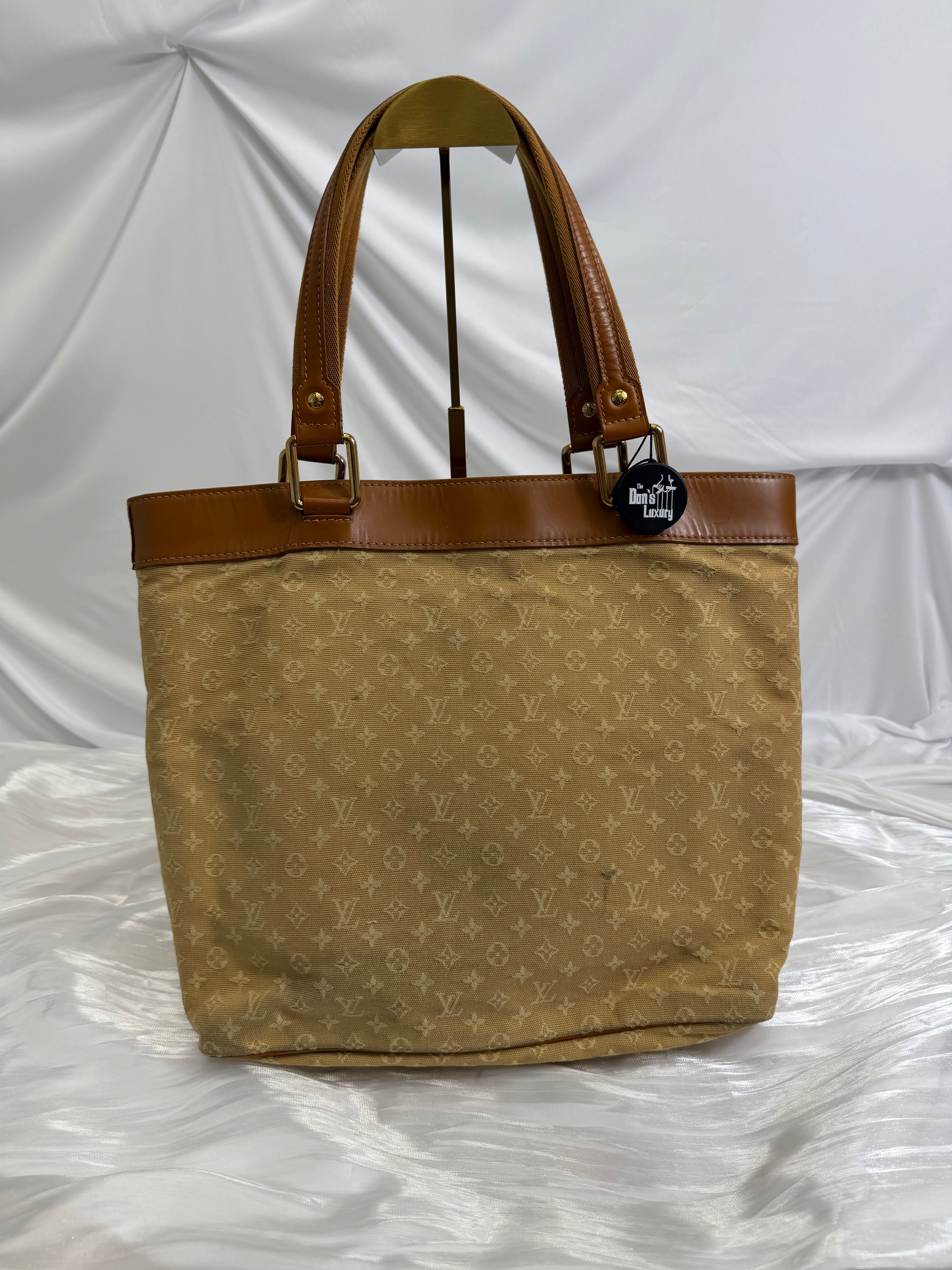 Louis Vuitton Monogram Beige Mini Lin Lucille Tote Bag