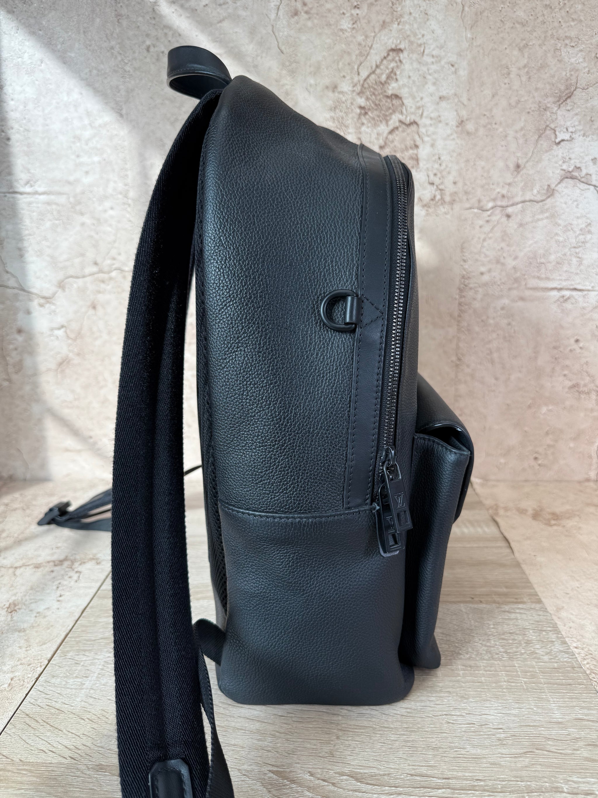 Louis Vuitton Black Leather Takeoff Backpack