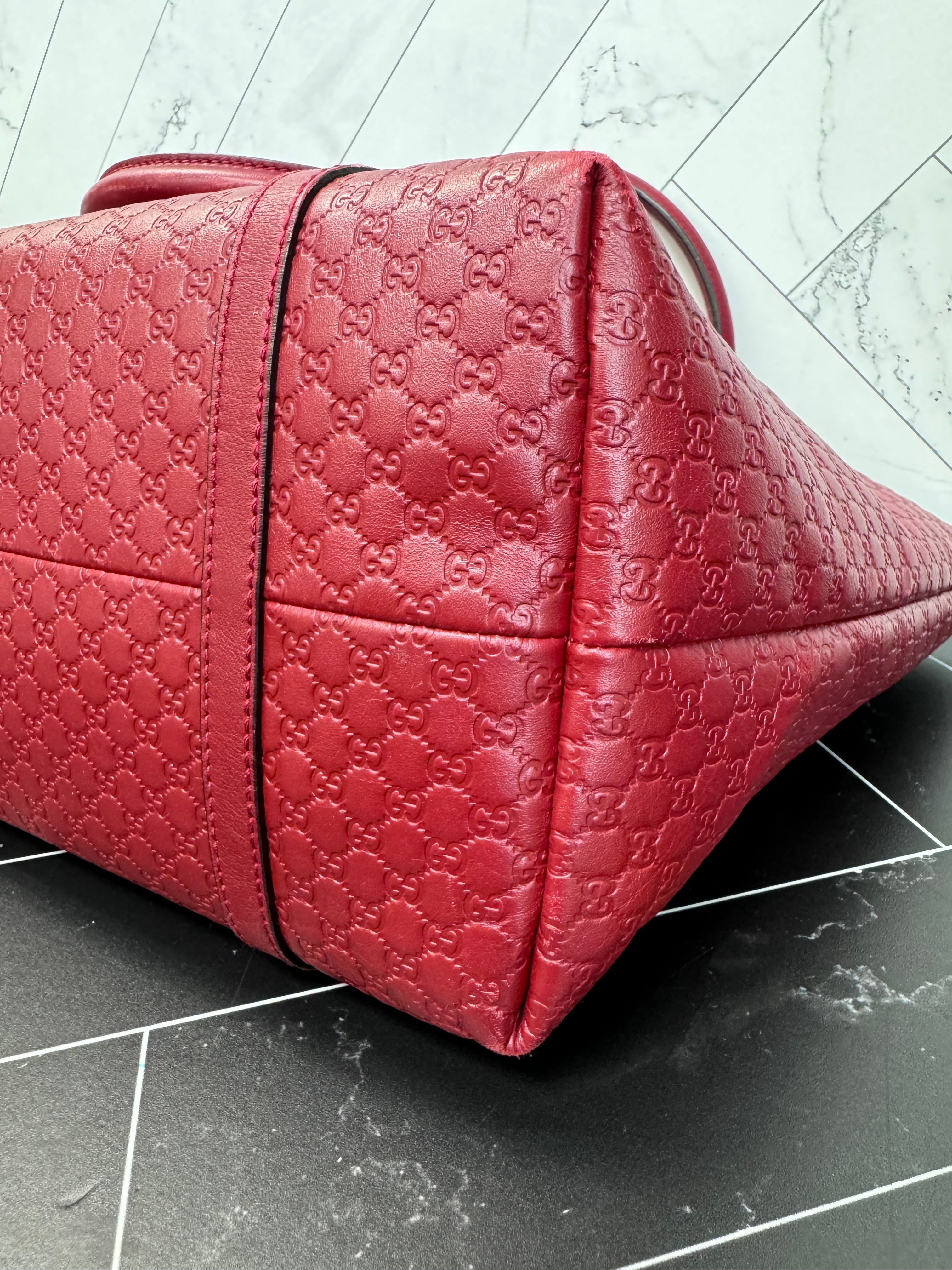 Gucci Red Microguccissima Leather Joy Tote Bag