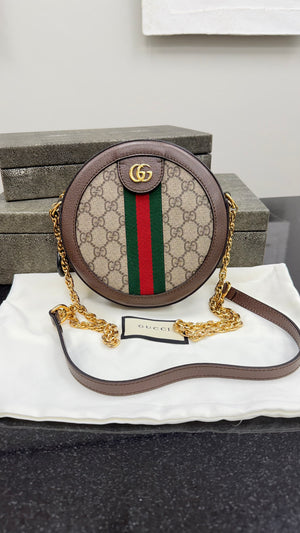 *DONS DROP* Gucci Supreme Canvas & Leather Web Marmont Round Crossbody