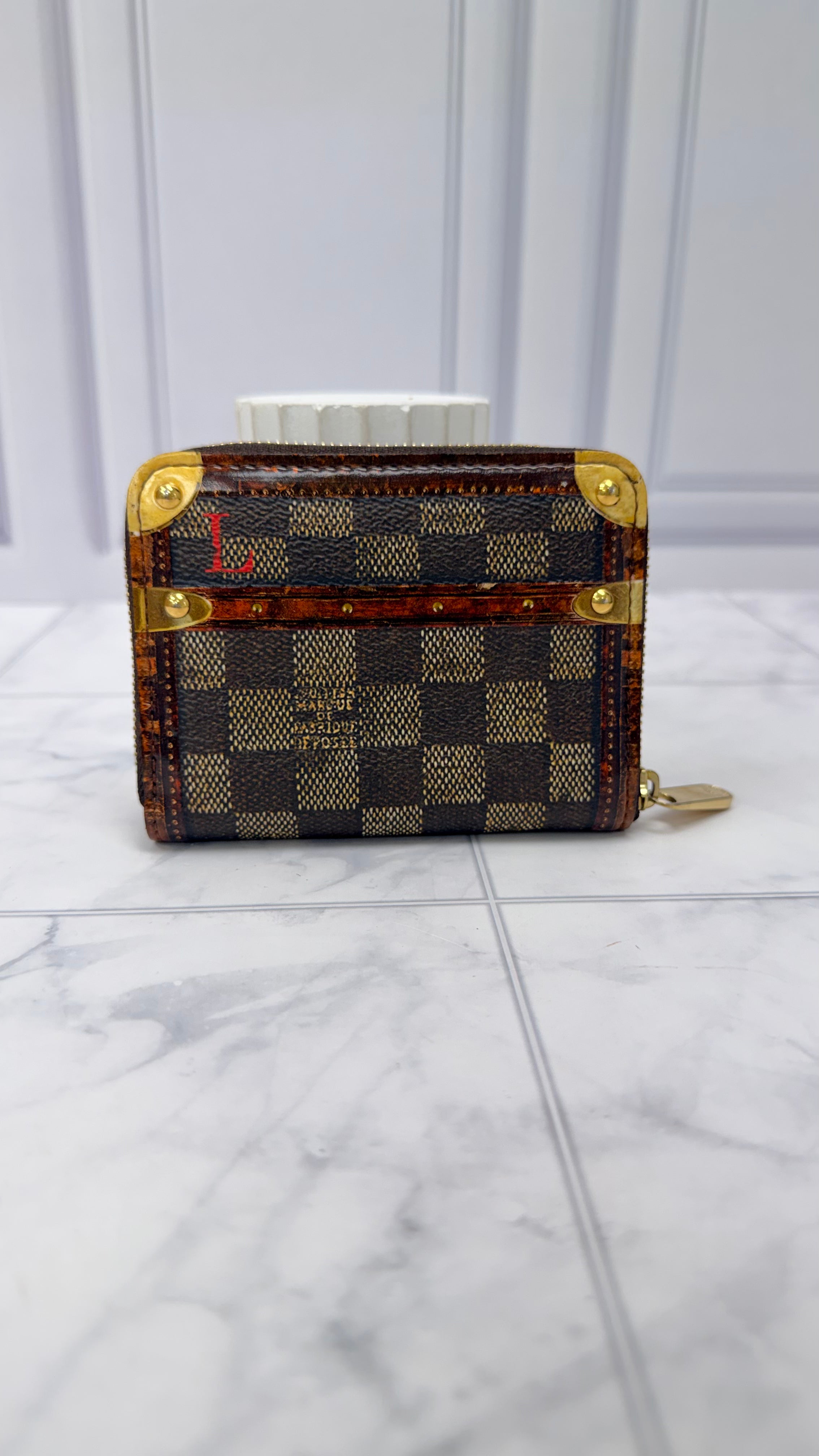 Louis Vuitton Damier Ebene Time Trunk Compact Zippy Wallet