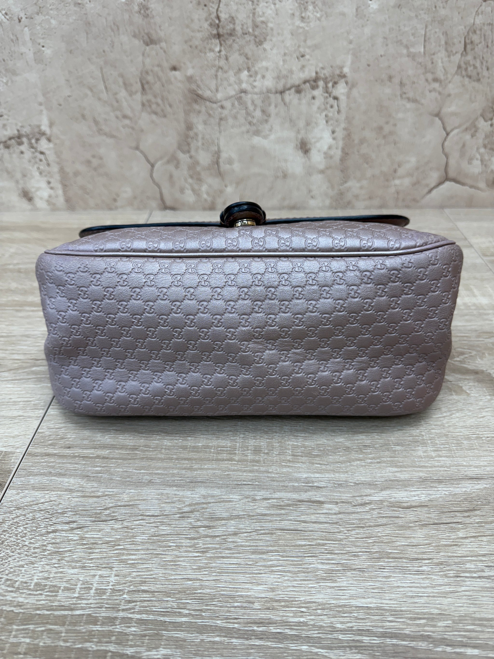 Gucci Metallic Pink Microguccissima Sukey Crossbody Bag