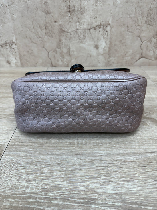 Gucci Metallic Pink Microguccissima Sukey Crossbody Bag