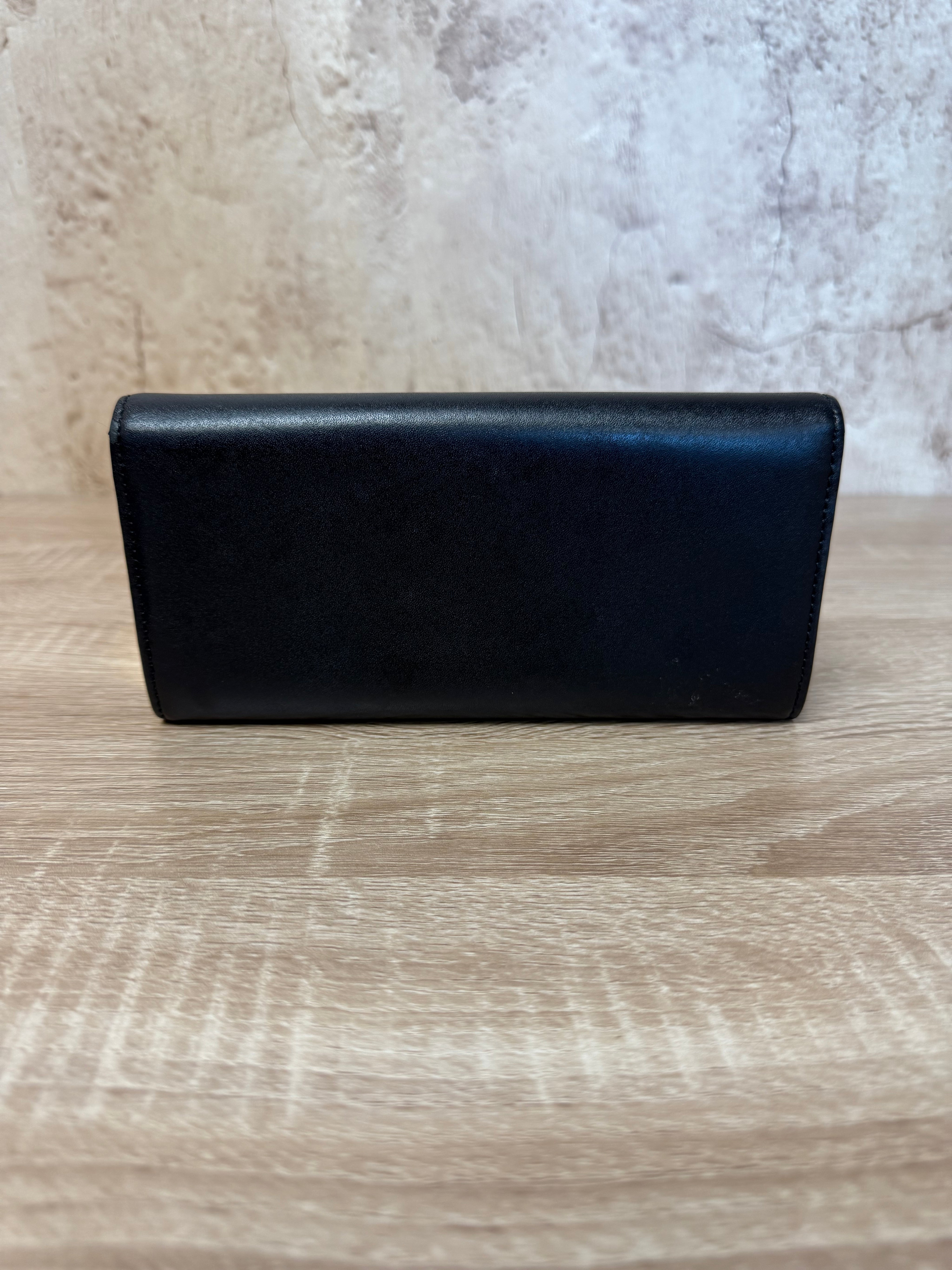 Fendi Black Leather Continental Long Wallet