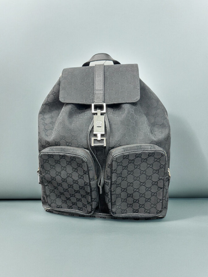 Gucci Black Canvas Backpack