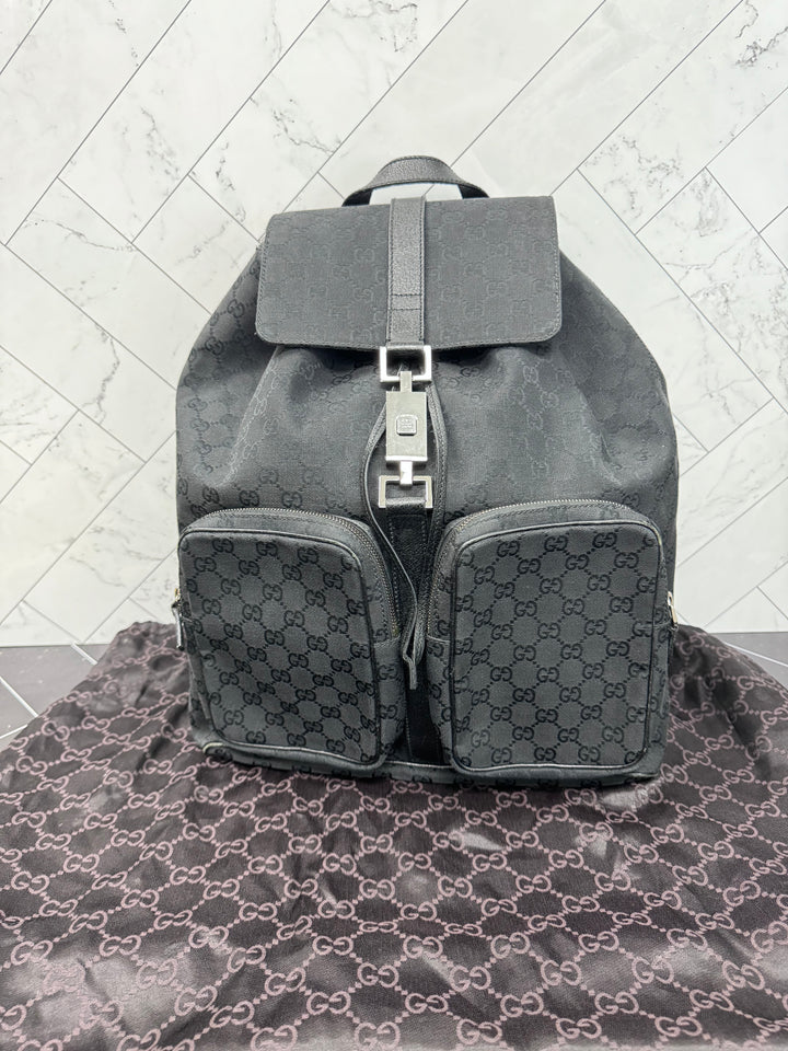 Gucci Black Canvas Backpack