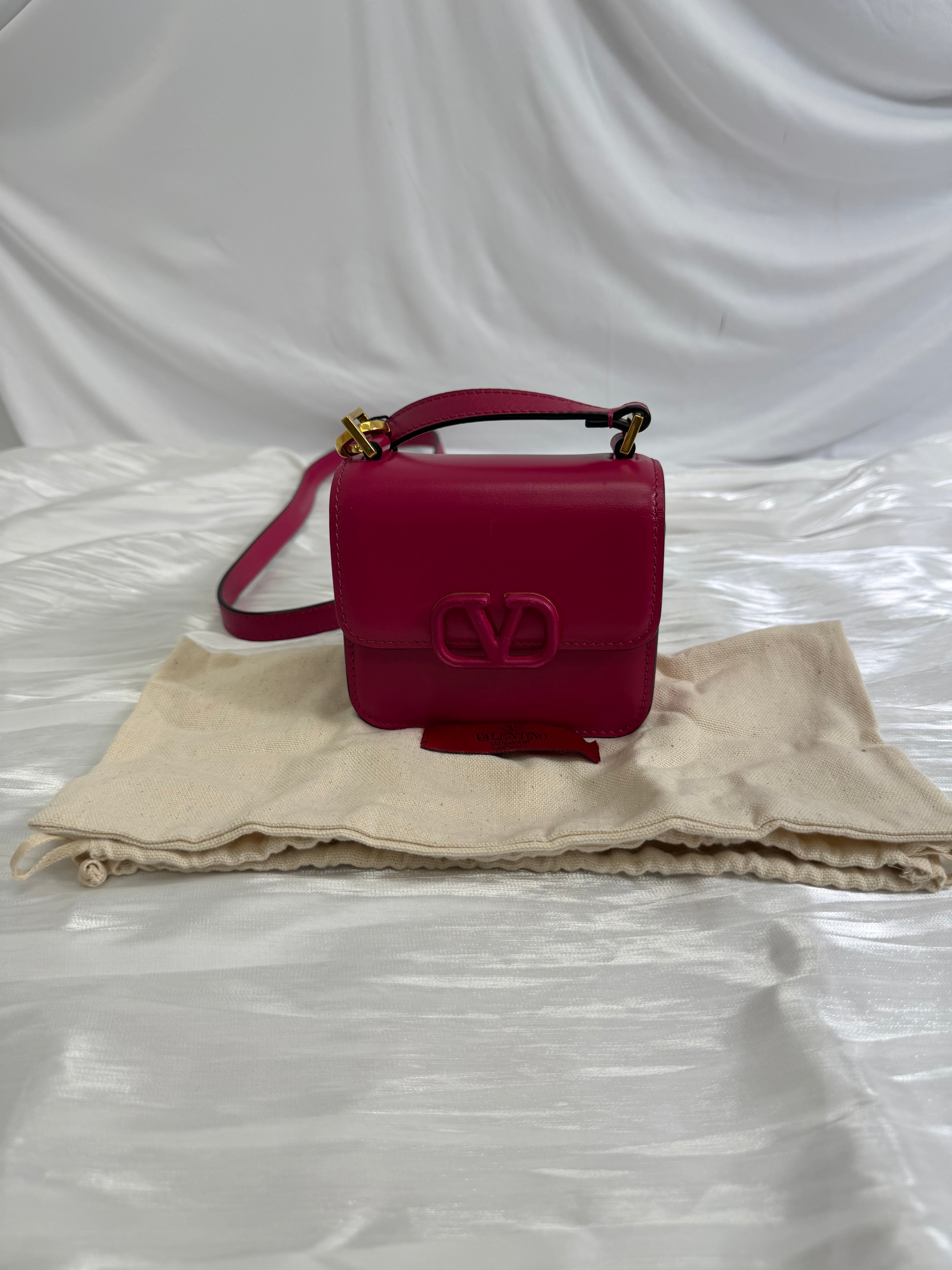 Valentino Garavani Fuchsia Leather VSling Crossbody