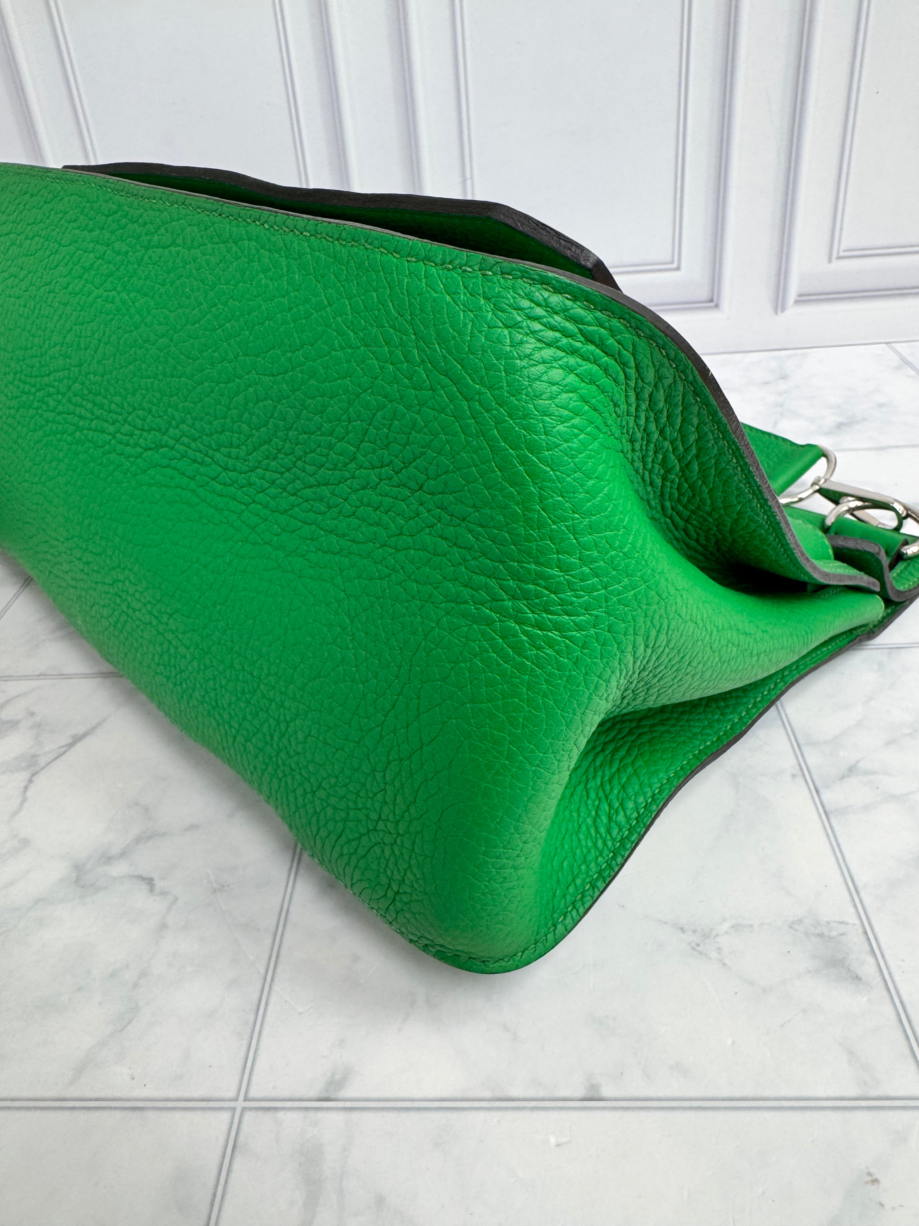 Hermes Bambou Taurillon Clemence Leather Jypsiere Bag 34