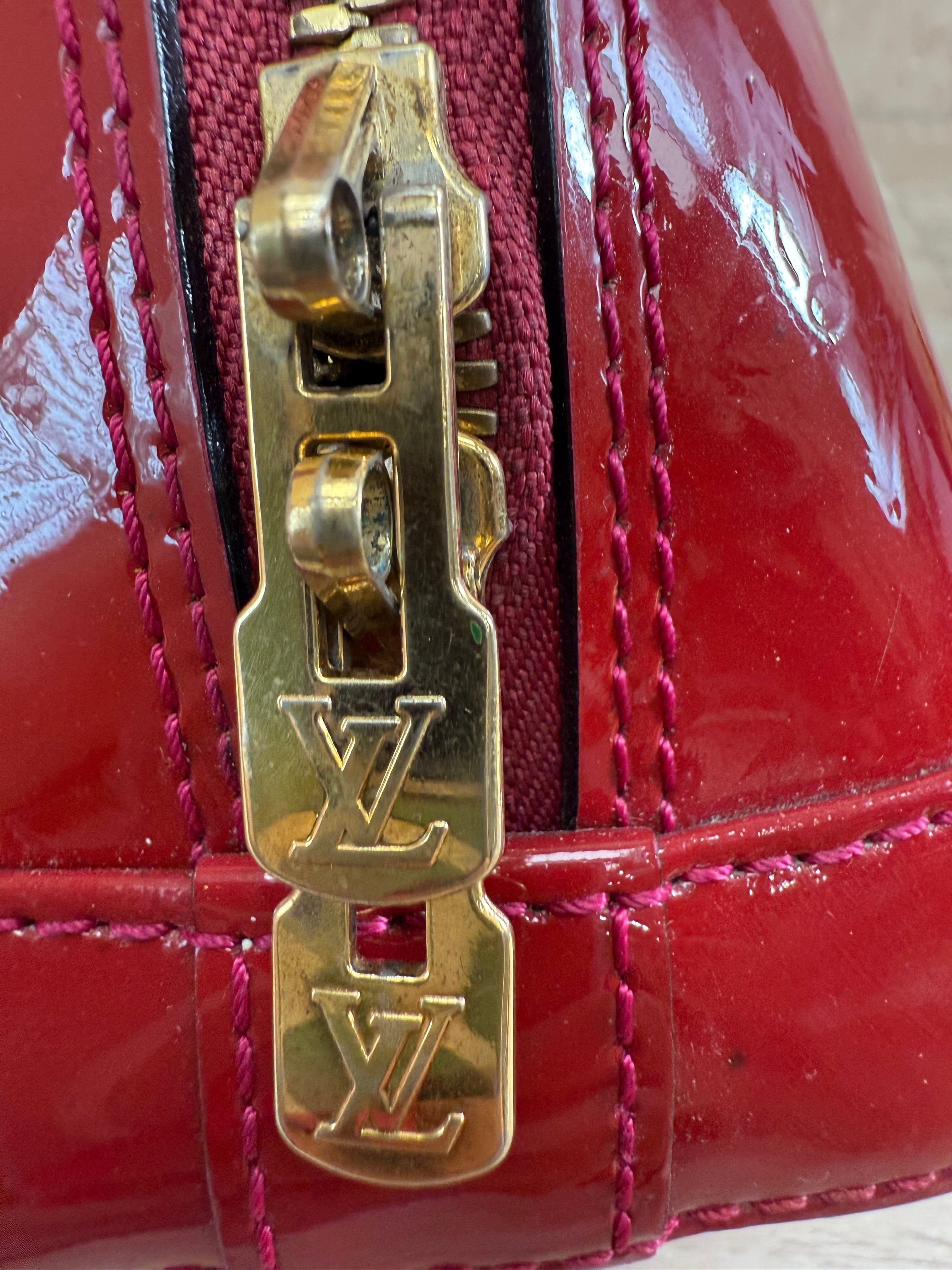 Louis Vuitton Red Vernis Patent Leather Alma BB