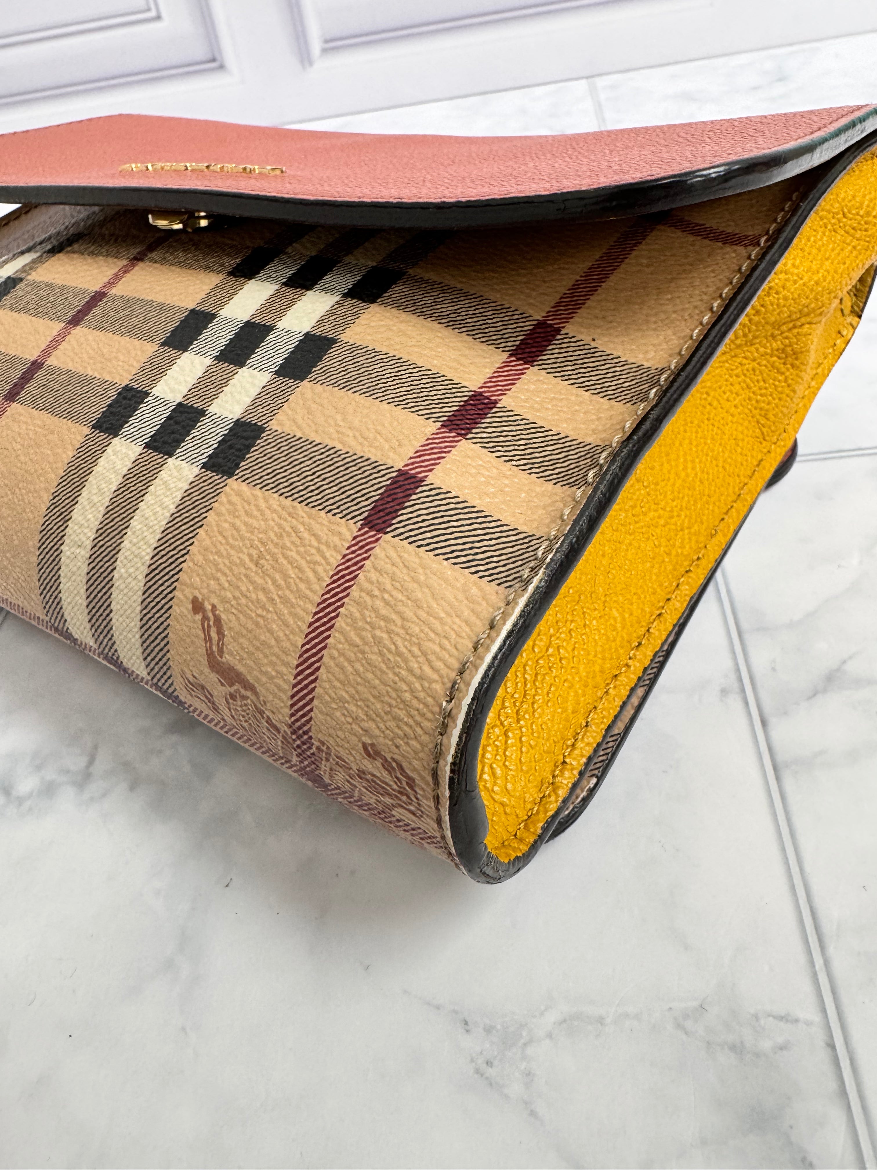 *DONS DROP* Burberry Haymark Check Coated Canvas & Tricolor Leather Small Loxley Crossbody