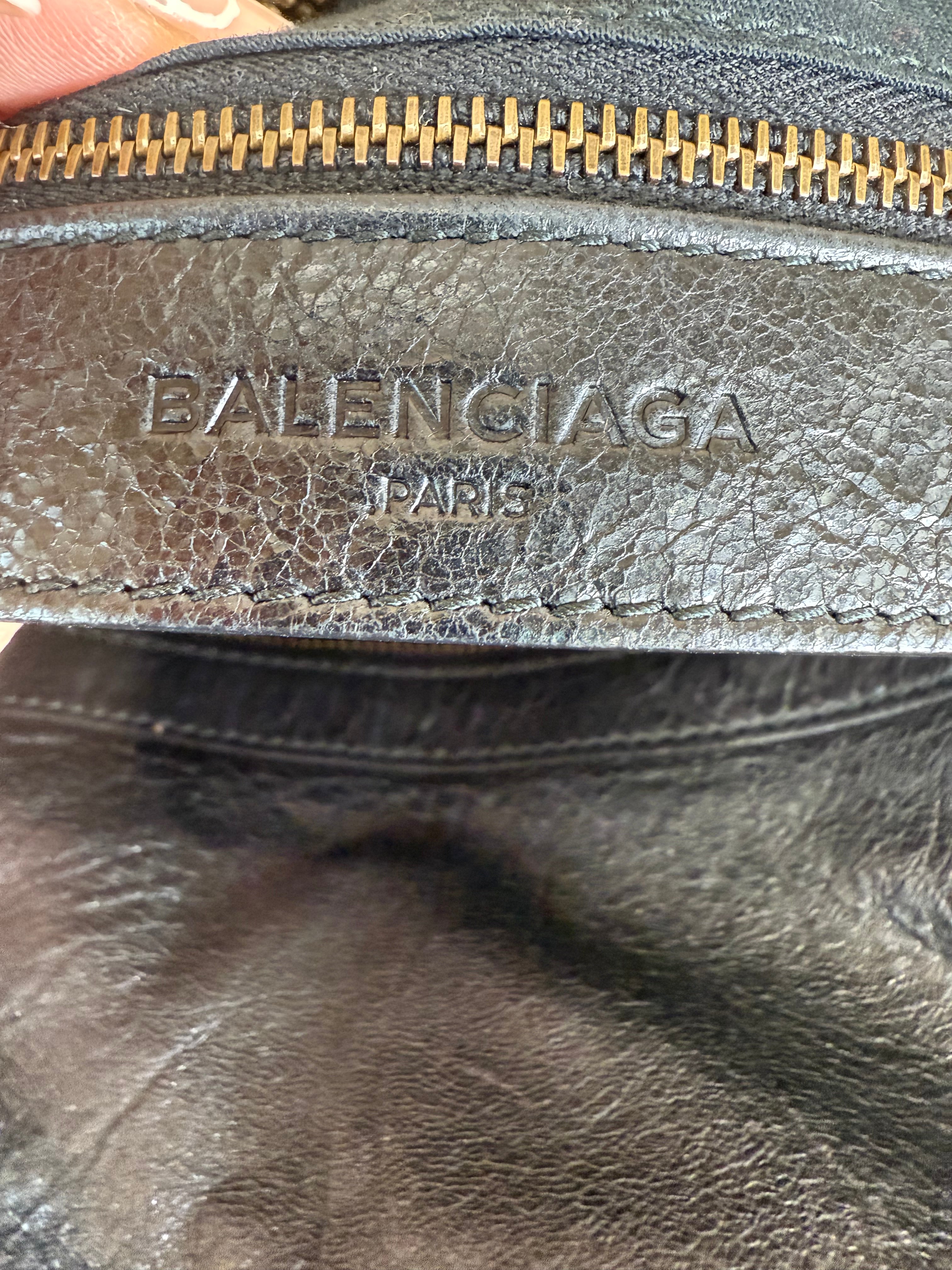 Balenciaga Black Motocross Classic Zip Travel Bag