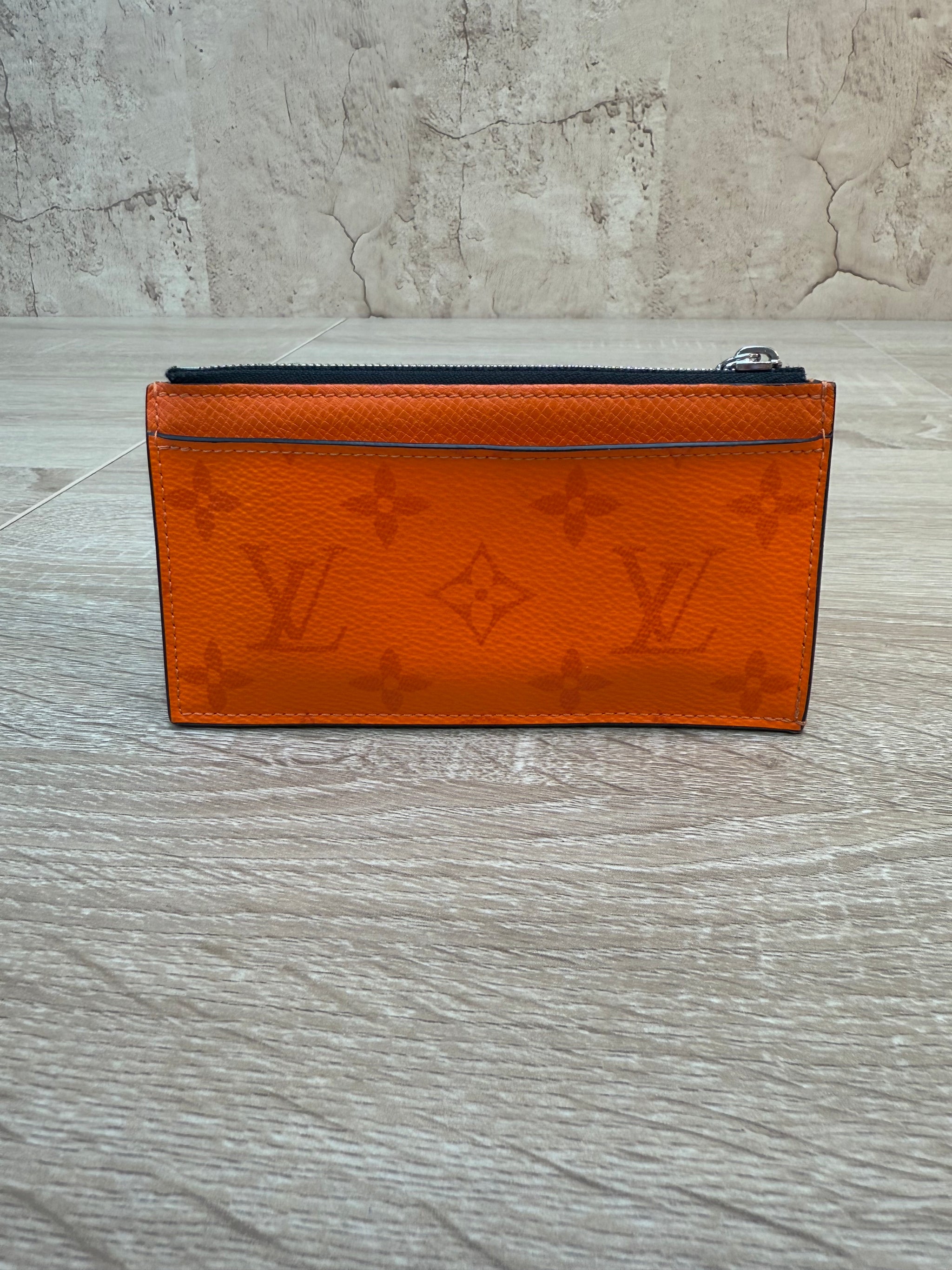 Louis Vuitton Orange Taigarama Coin Card Holder