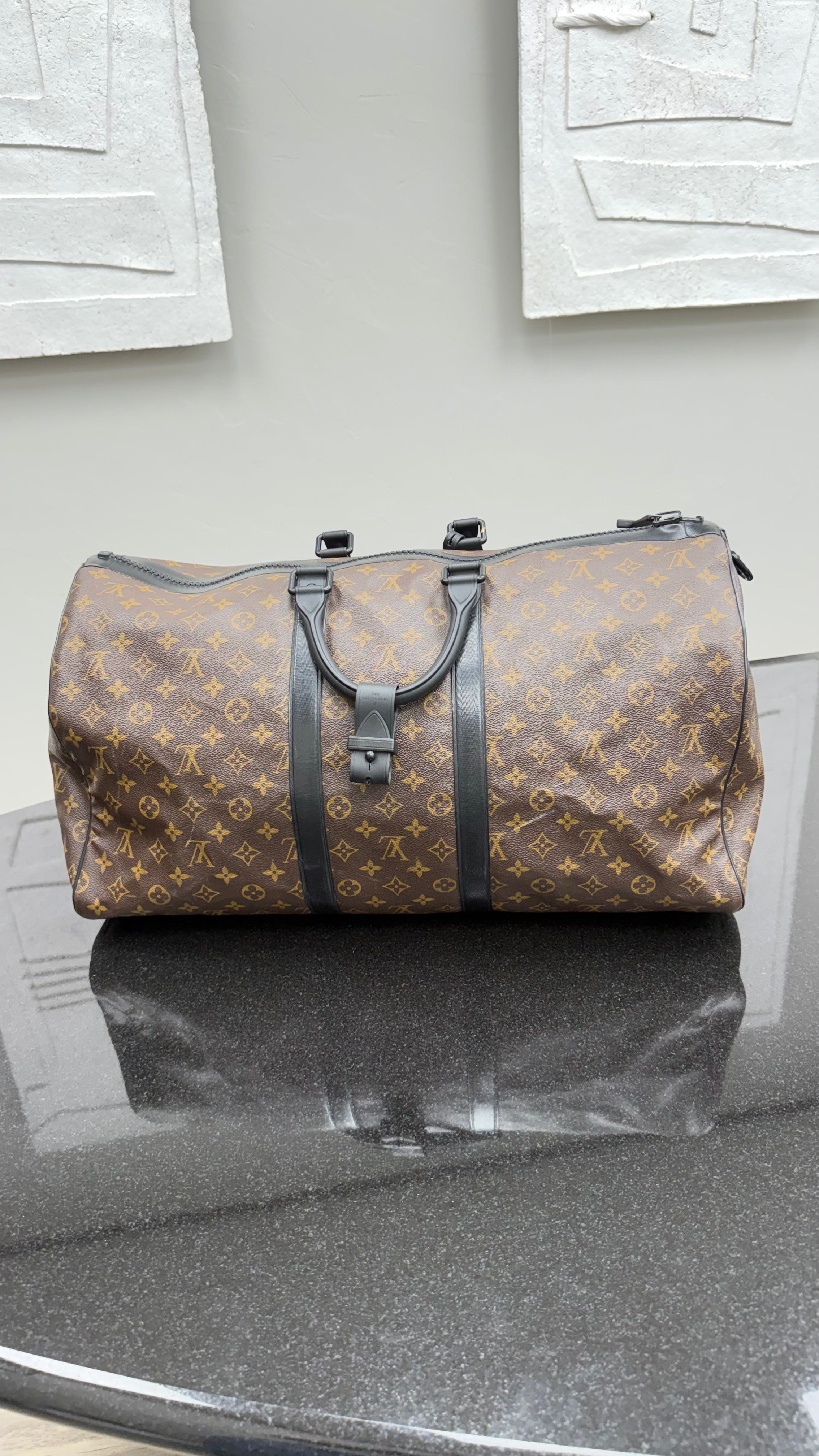 Louis Vuitton Monogram Waterproof Keepall Bandouliere 55