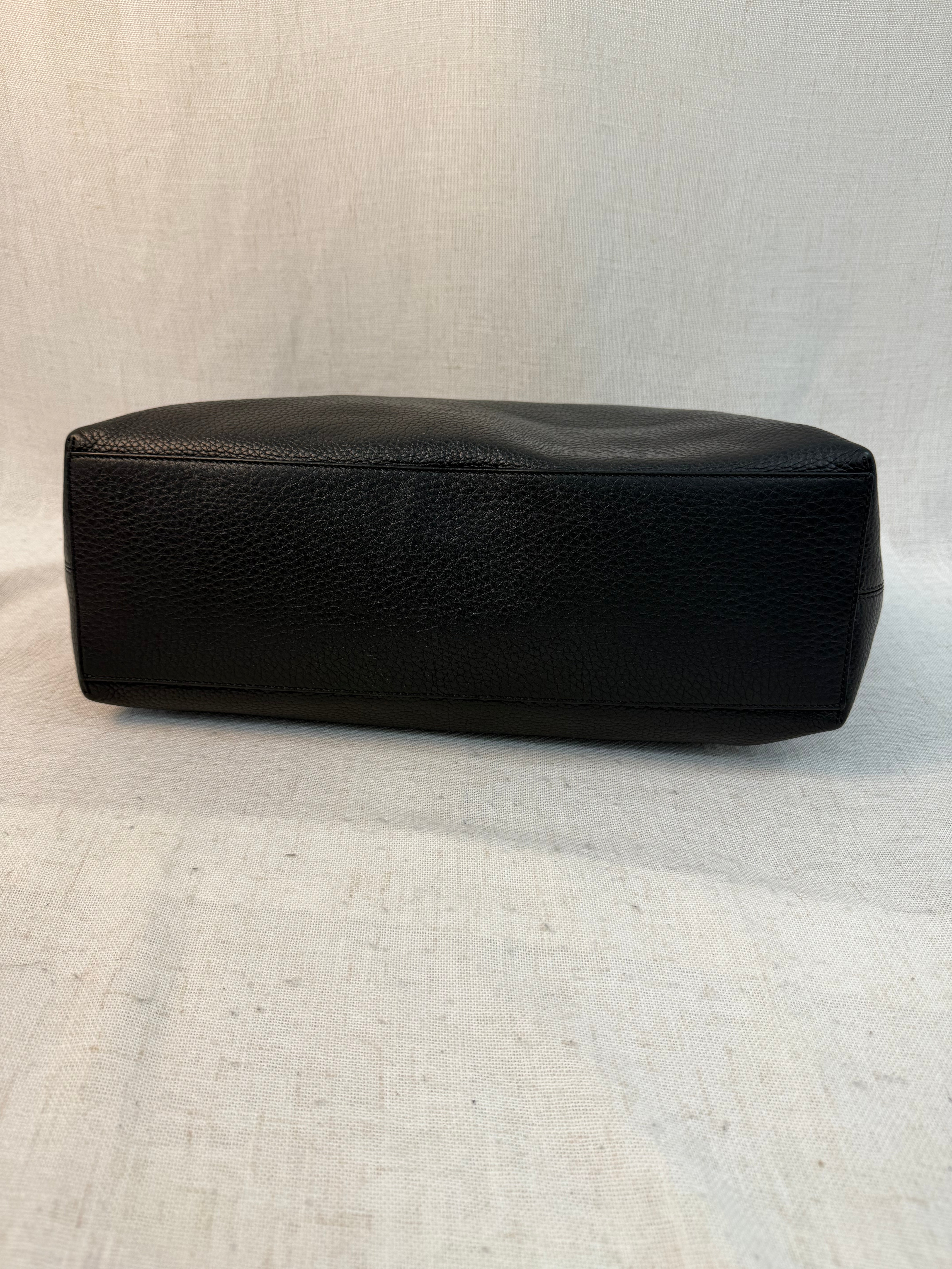 Valentino Black Leather Rockstud Tote Bag