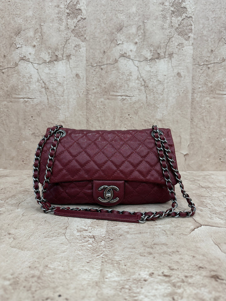 Chanel Burgundy Caviar Leather Flap Bag