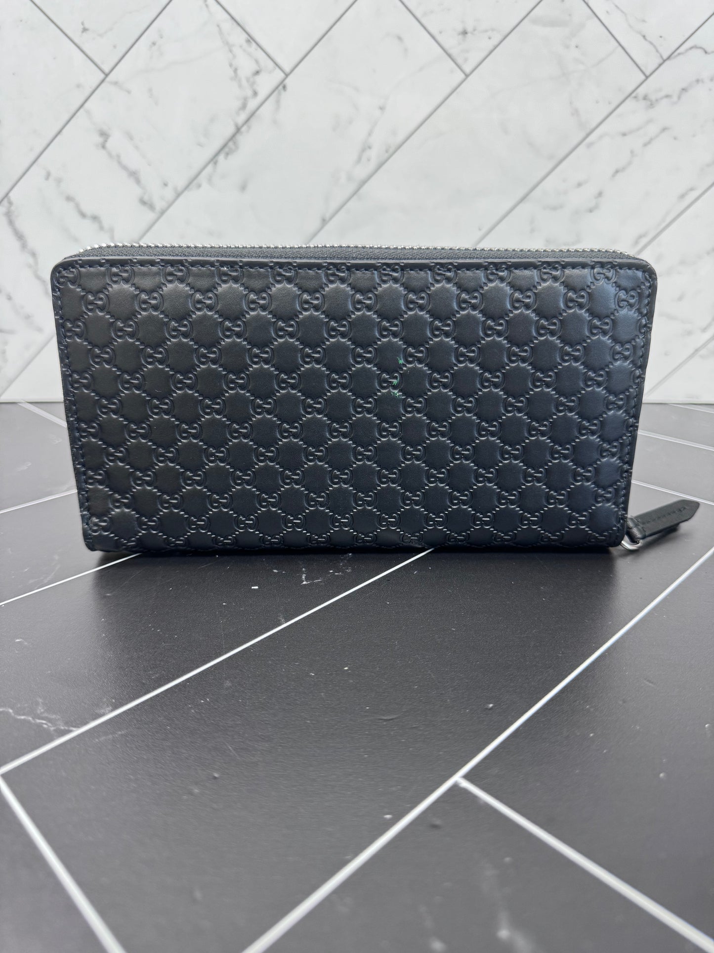 BRAND NEW- Gucci Black Micro Guccisima Zippy Wallet
