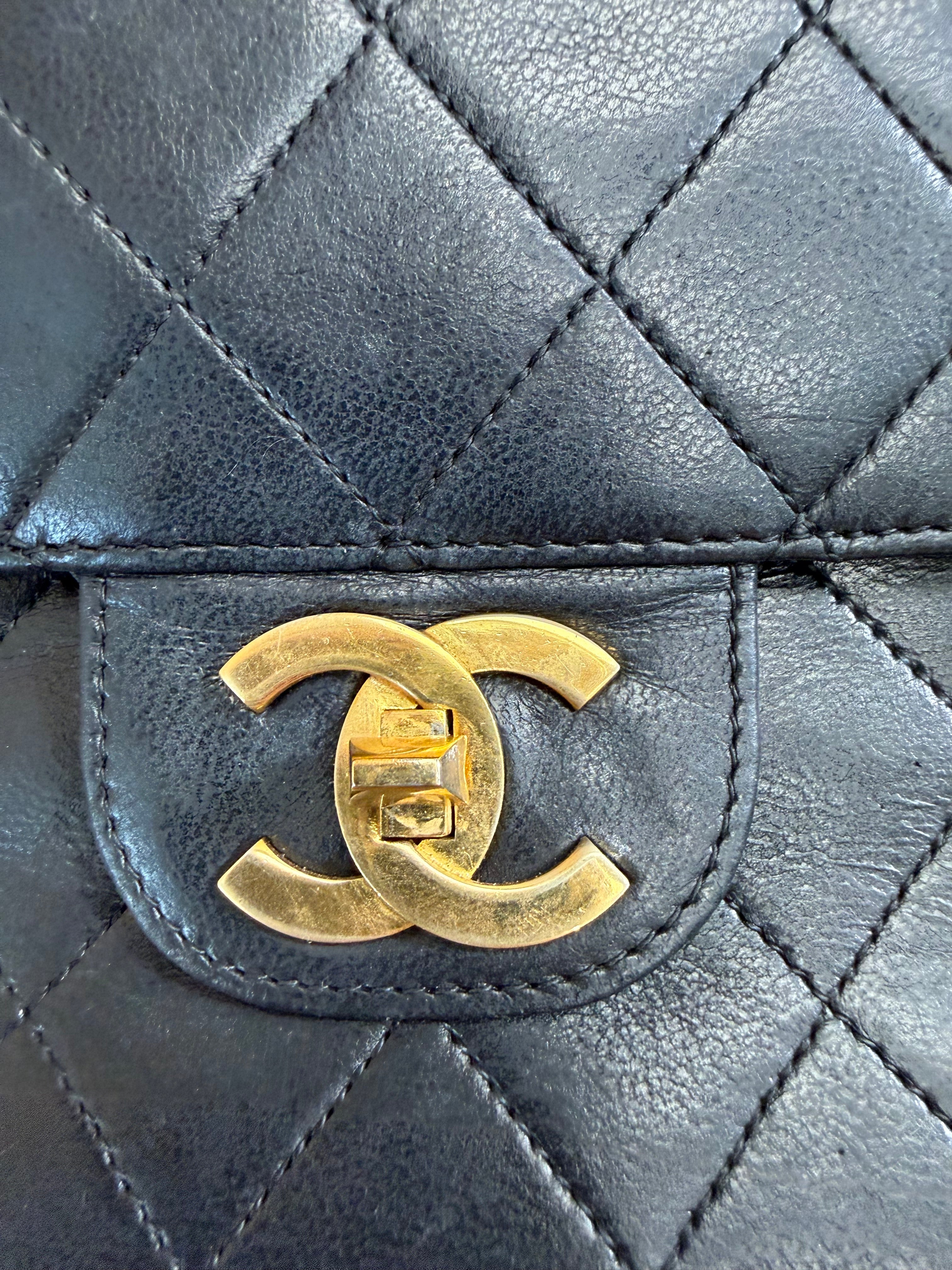 Chanel Black Quilted Calfskin Bijoux Double Flap Bag