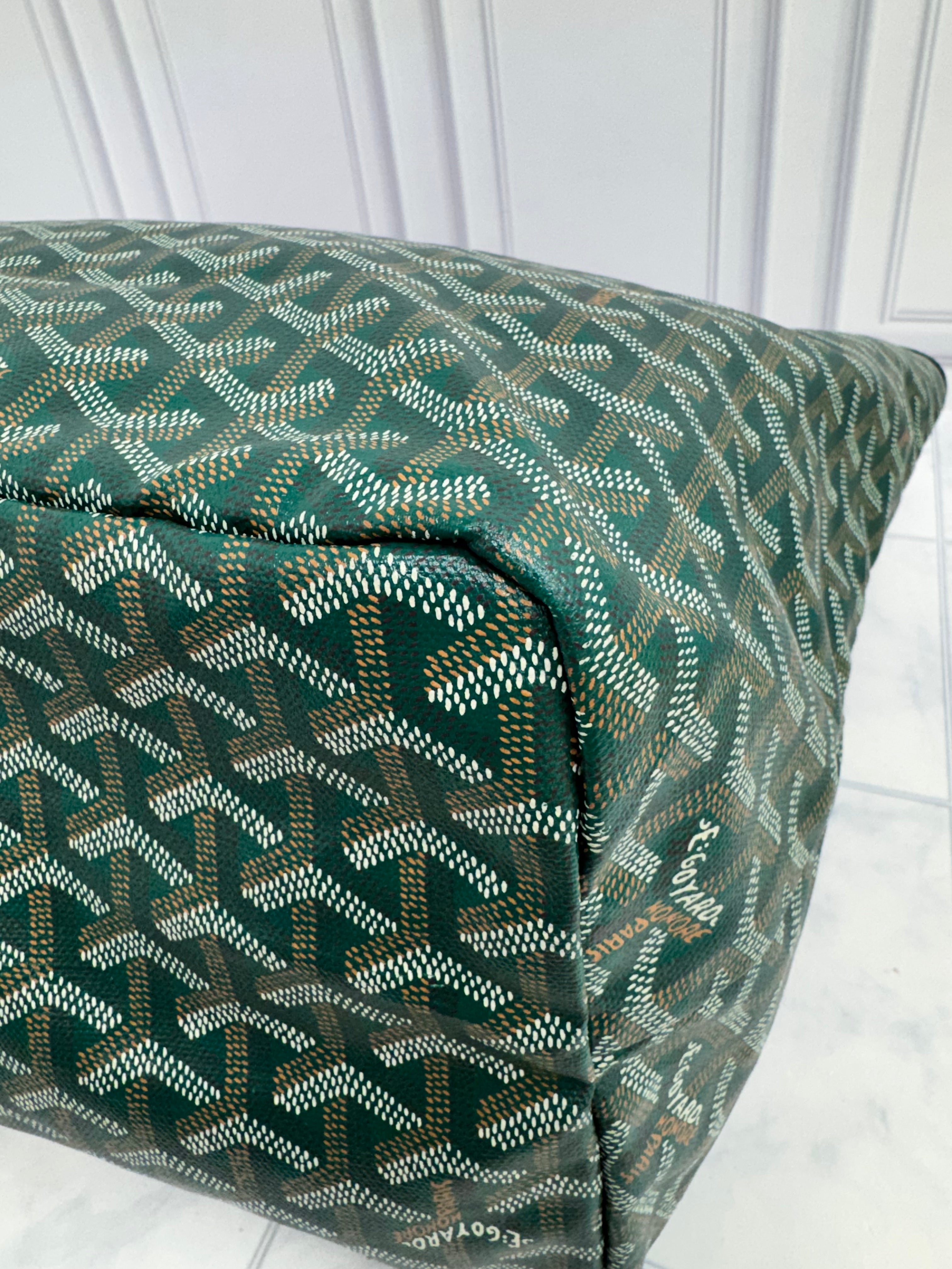 Goyard Green Goyardine Coated Canvas Saint Louis Tote GM