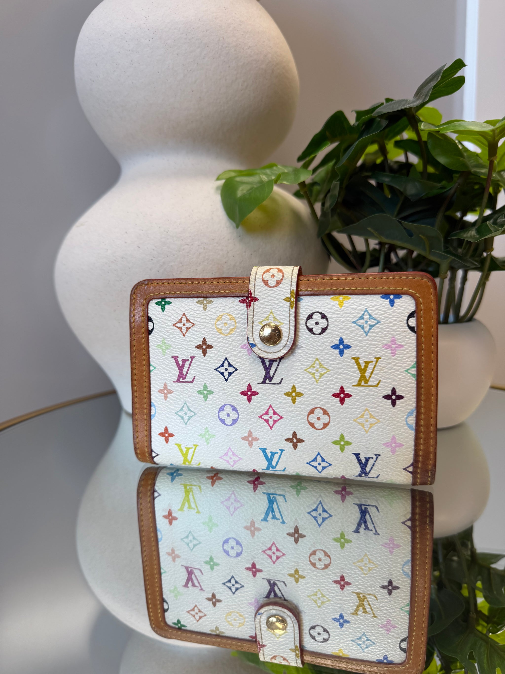 Louis Vuitton White Multicolore Monogram French Wallet