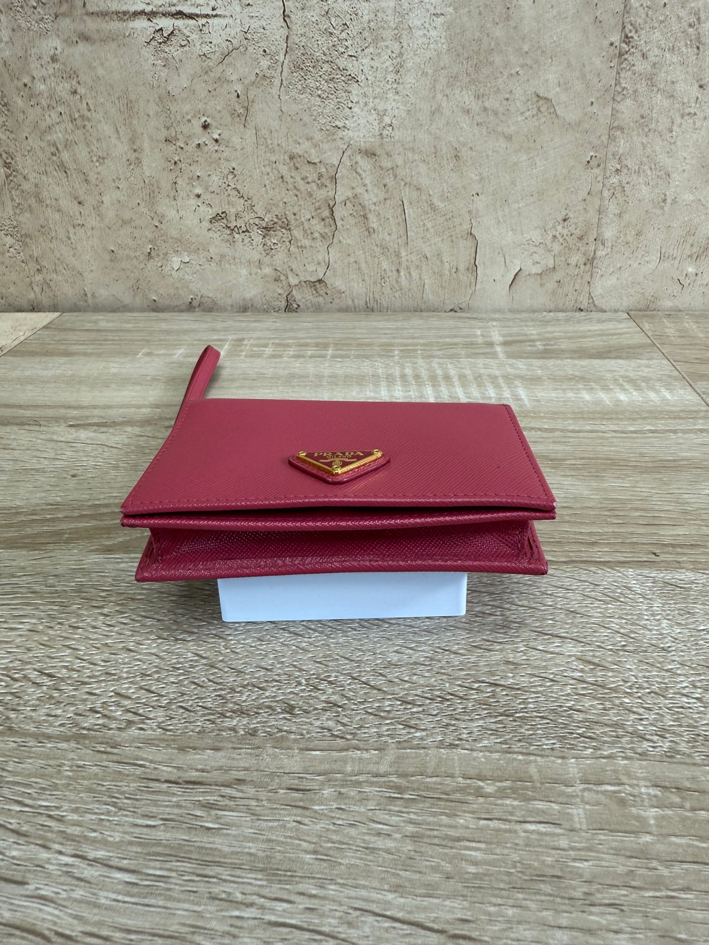 Prada Pink Saffiano Leather Card Case