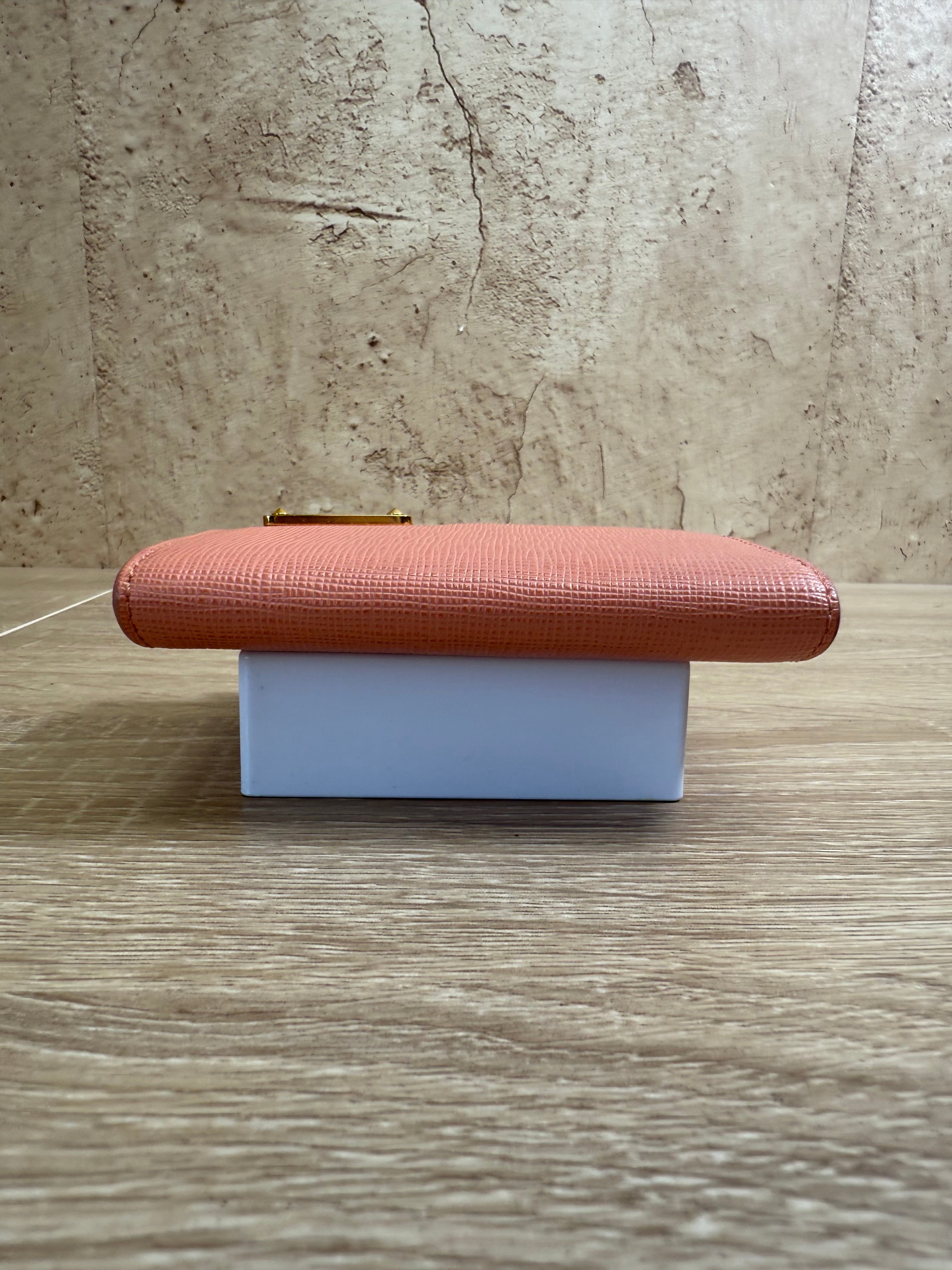 Fendi Pink Leather Card Case