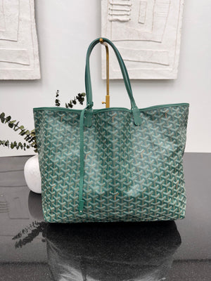 Goyard Green Goyardine Coated Canvas Saint Louis Tote GM